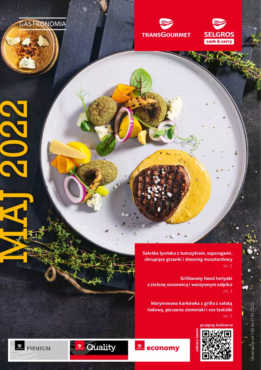 Gazetka promocyjna Selgros - Oferta gastronomiczna - ważna 19.04 do 04.05.2022 - strona 1 - produkty: Dres, Grill, Mus, Piec, Pieczone ziemniaki, Sałat, Sałatka, Sos, Tuńczyk, Ziemniaki