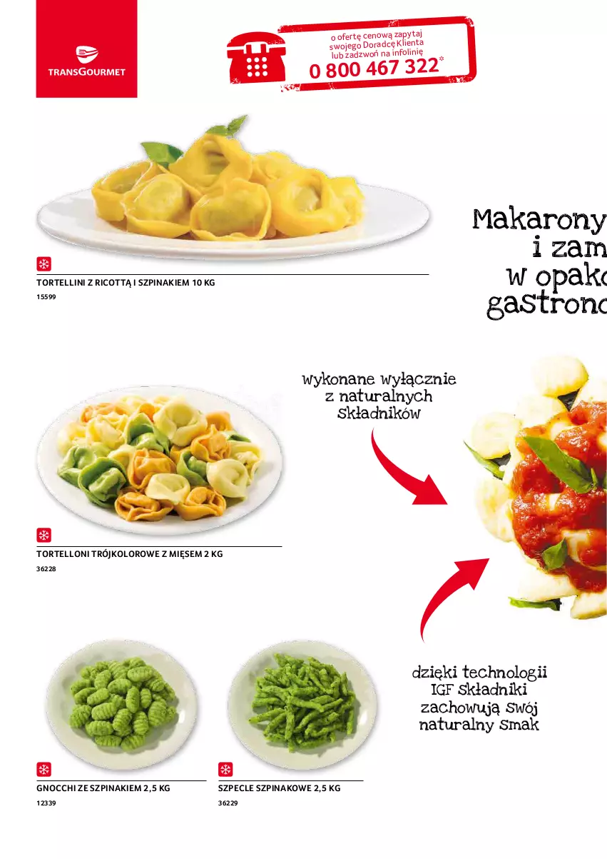 Gazetka promocyjna Selgros - Oferta gastronomiczna - ważna 19.04 do 04.05.2022 - strona 18 - produkty: Gnocchi, Makaron, Szpinak, Tortelloni