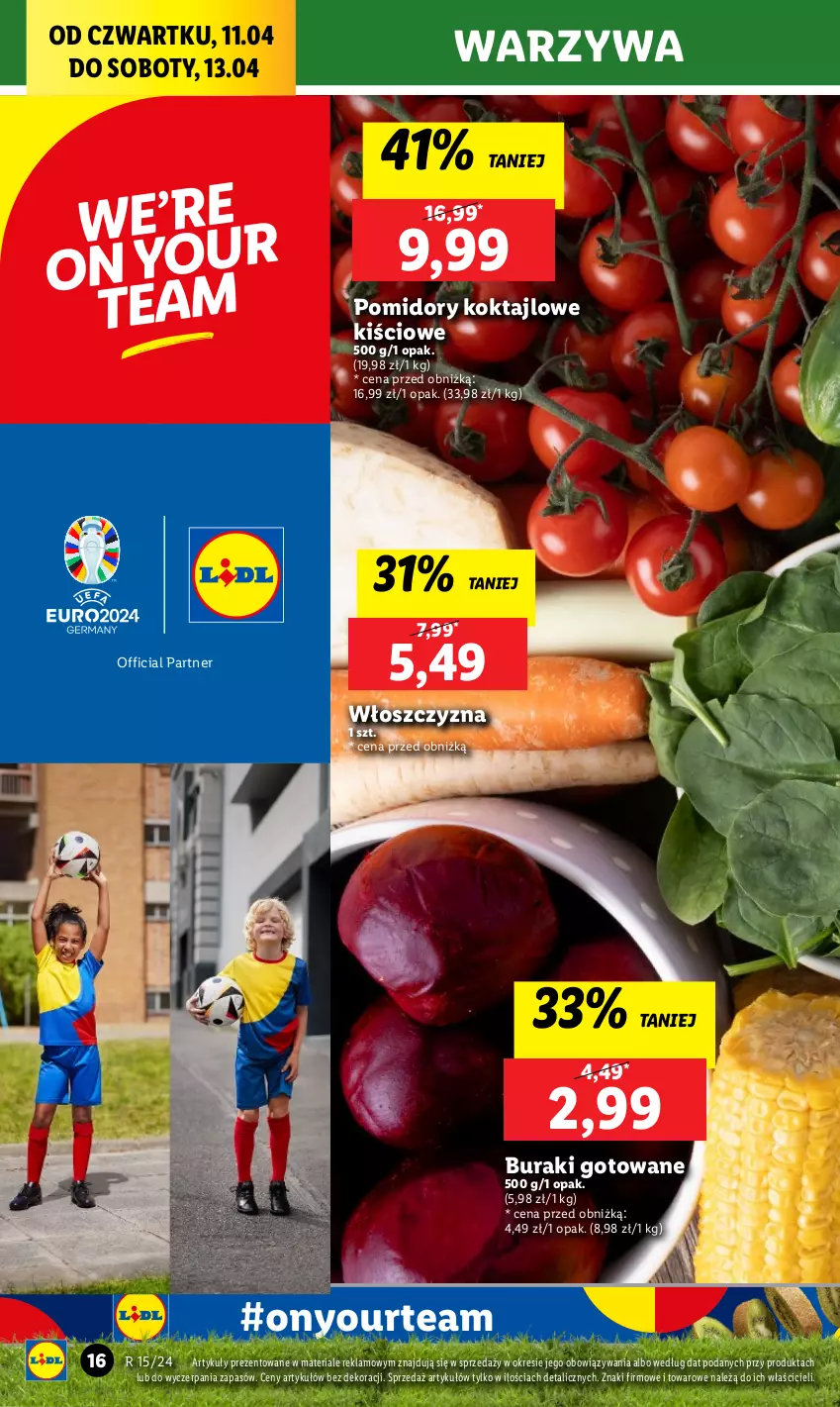 Gazetka promocyjna Lidl - GAZETKA - ważna 11.04 do 13.04.2024 - strona 18 - produkty: Buraki, Pomidory, Warzywa