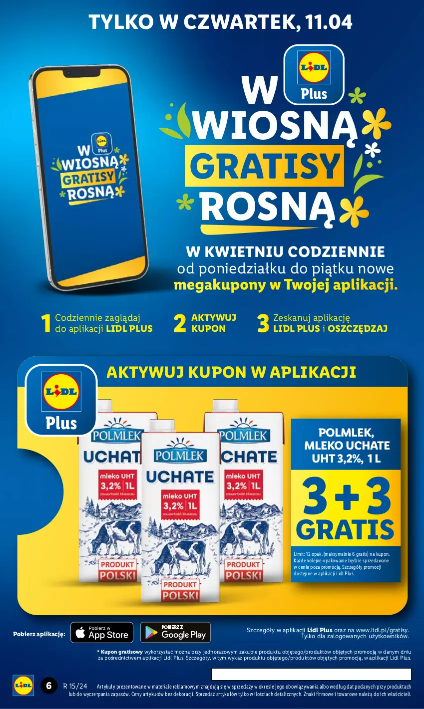 Gazetka promocyjna Lidl - GAZETKA - ważna 11.04 do 13.04.2024 - strona 6 - produkty: Gra, Mleko, Olej, POLMLEK