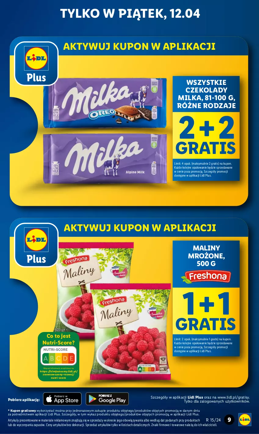 Gazetka promocyjna Lidl - GAZETKA - ważna 11.04 do 13.04.2024 - strona 9 - produkty: Gra, Maliny, Milka, Olej, Wazon