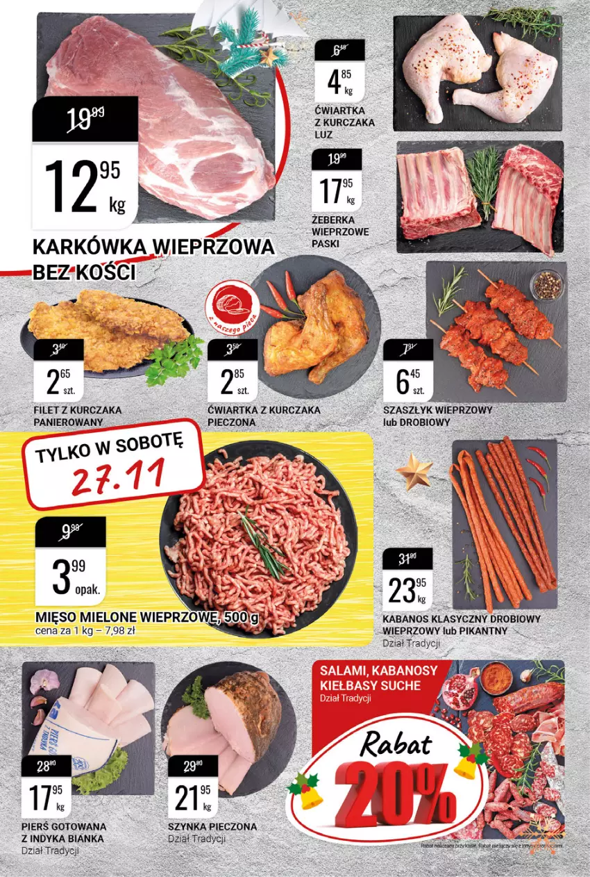 Gazetka promocyjna Bi1 - Gazetka - ważna 24.11 do 30.11.2021 - strona 2 - produkty: Bianka, Kabanos, Karkówka wieprzowa, Kurczak, Piec, Szynka