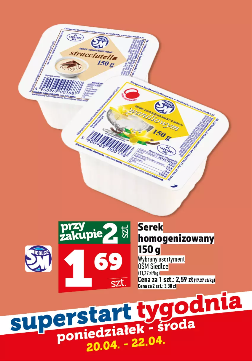 Gazetka promocyjna Topaz - Gazetka - ważna 20.04 do 22.04.2026 - strona 4 - produkty: Fa, Ser, Serek, Serek homogenizowany