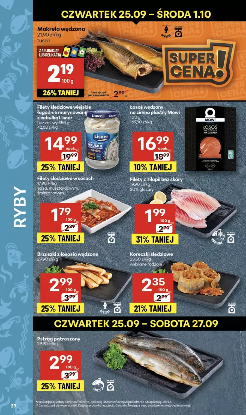 Gazetka promocyjna Delikatesy Centrum - Franczyza DC39 Czwartek - ważna 25.09 do 01.10.2025 - strona 29 - produkty: Dron, Koreczki śledziowe, Lazur, Lisner, Mus, Rum, Salsa, Sos