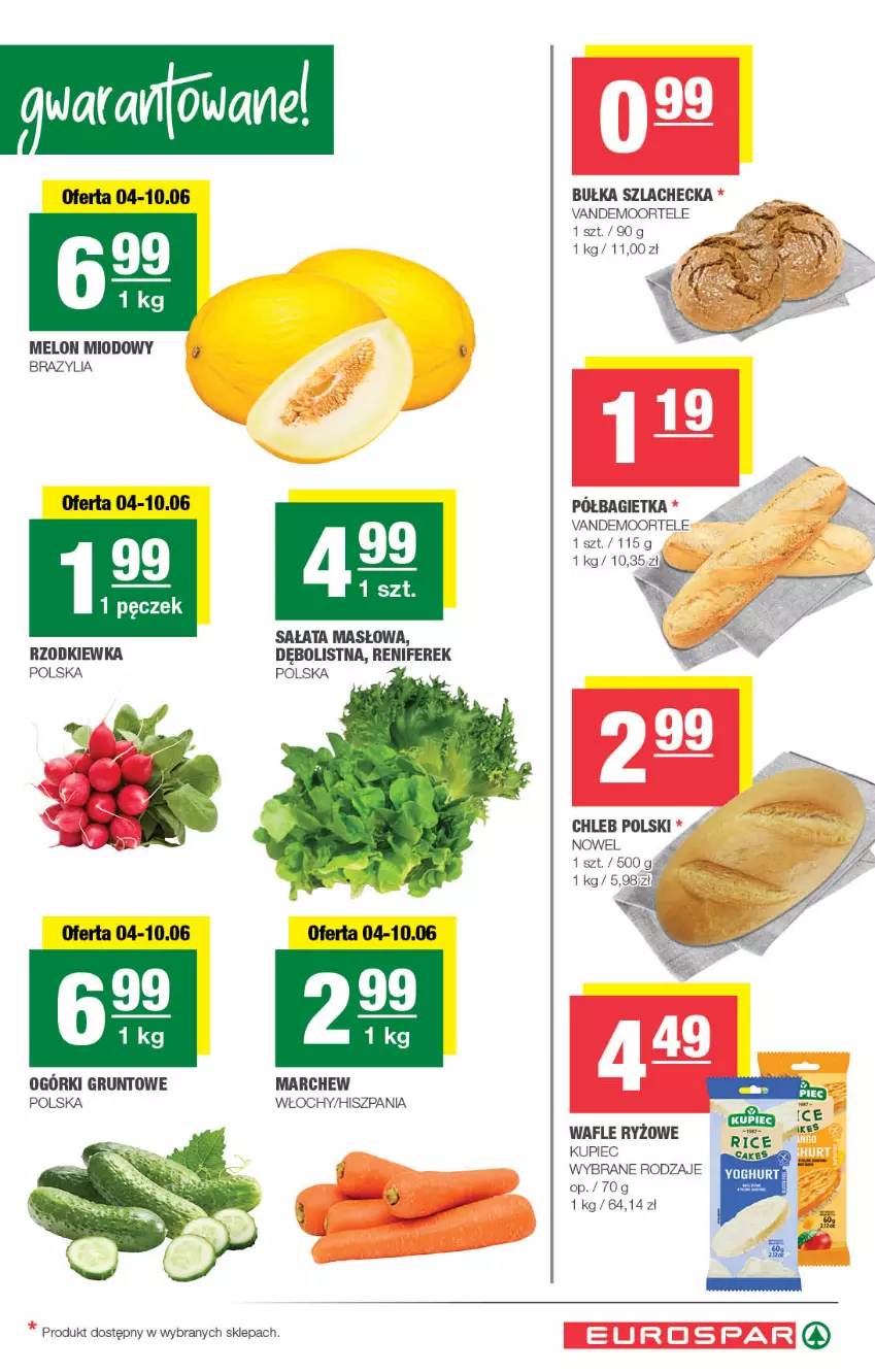 Gazetka promocyjna Spar - EuroSpar - ważna 01.06 do 11.06.2025 - strona 3 - produkty: Bagietka, Bułka, Chleb, Grunt, Kupiec, Masło, Melon, Piec, Półbagietka, Renifer, Ryż, Rzodkiewka, Sałat, Sałata masłowa, Wafle