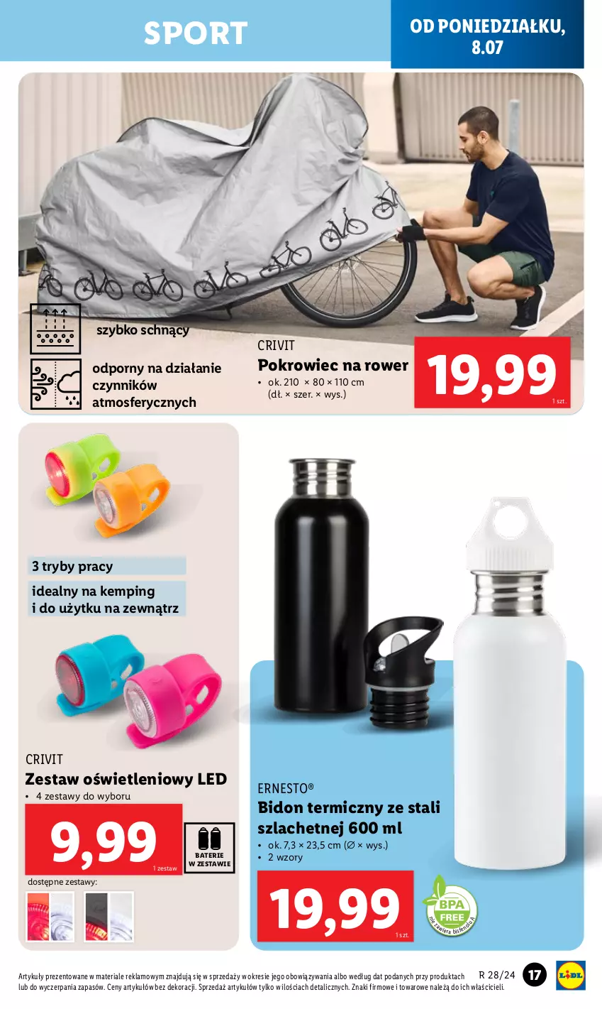 Gazetka promocyjna Lidl - GAZETKA - ważna 08.07 do 13.07.2024 - strona 19 - produkty: Pokrowiec, Por, Rower, Sport