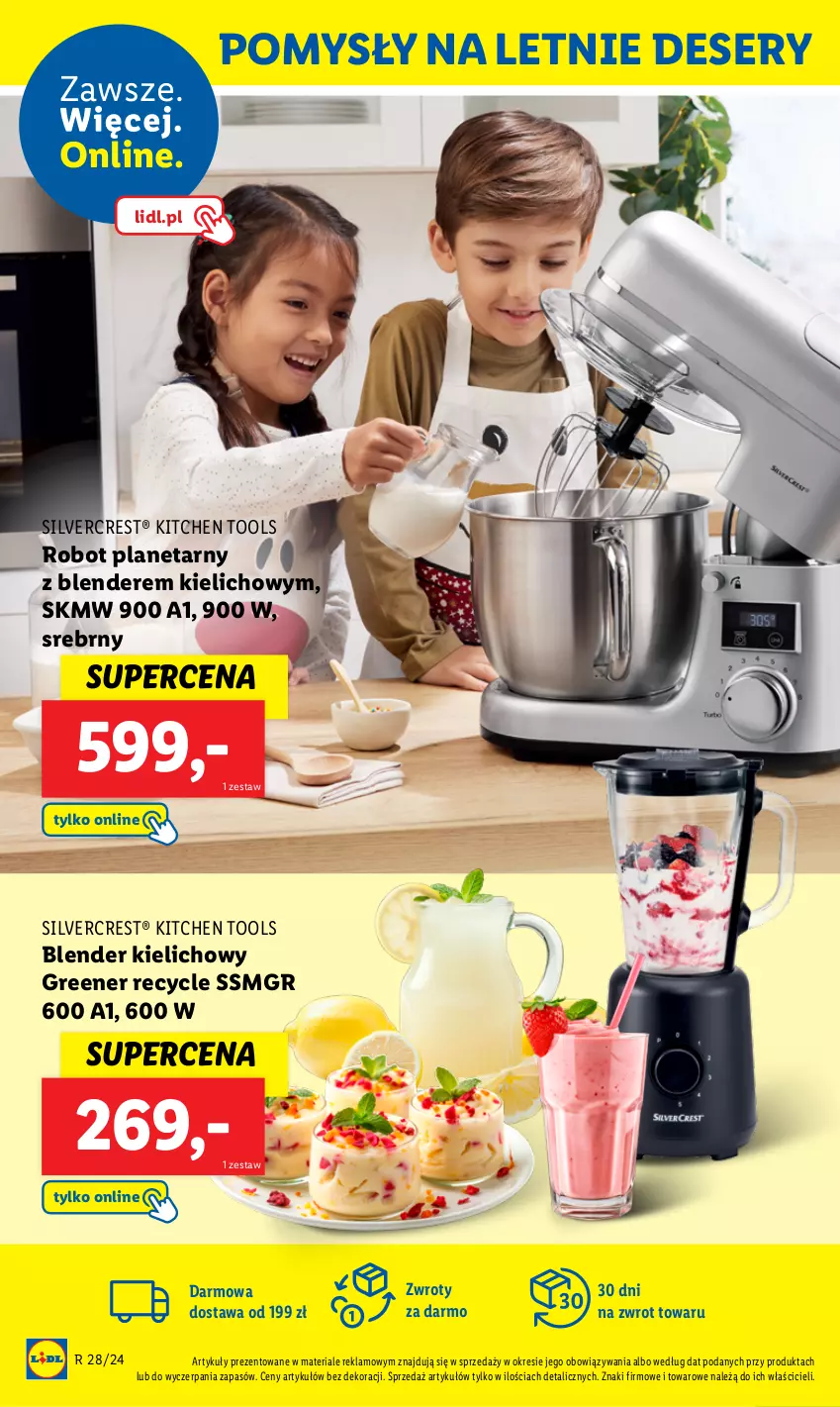 Gazetka promocyjna Lidl - GAZETKA - ważna 08.07 do 13.07.2024 - strona 28 - produkty: Blender, Deser, Robot, Robot planetarny, Ser, Silvercrest