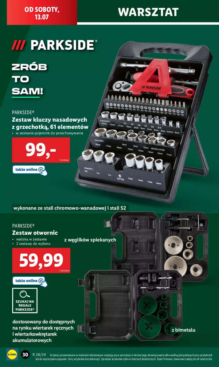 Gazetka promocyjna Lidl - GAZETKA - ważna 08.07 do 13.07.2024 - strona 34 - produkty: Akumulator, Parkside, Pojemnik, Pojemnik do przechowywania, Walizka, Wkręt, Zestaw kluczy, Zestaw kluczy nasadowych