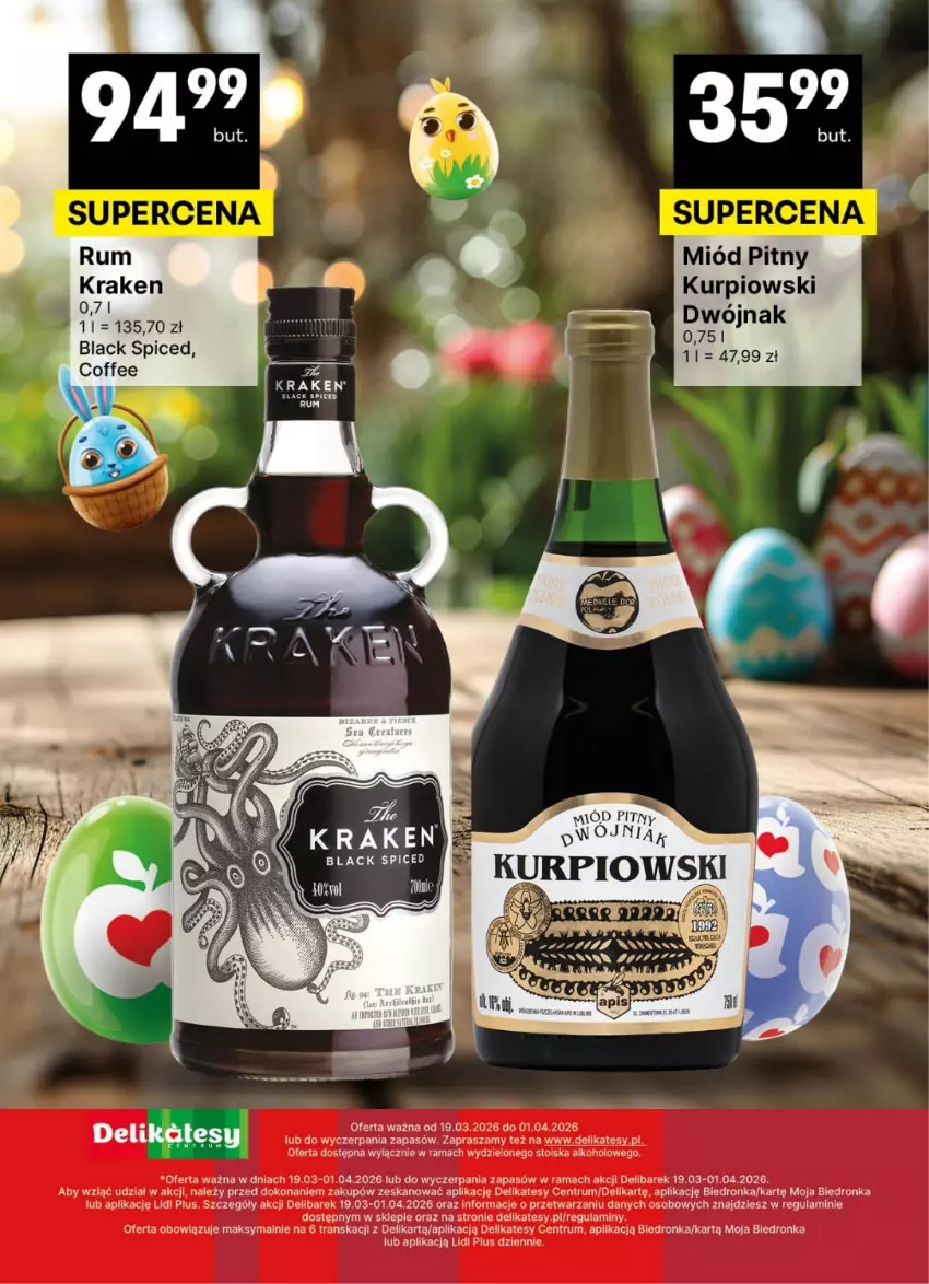 Gazetka promocyjna Delikatesy Centrum - Delibarek DC12-DC13 - ważna 19.03 do 01.04.2026 - strona 20 - produkty: Dron, Lack, Miód, Miód pitny, Rama, Rum, Tran