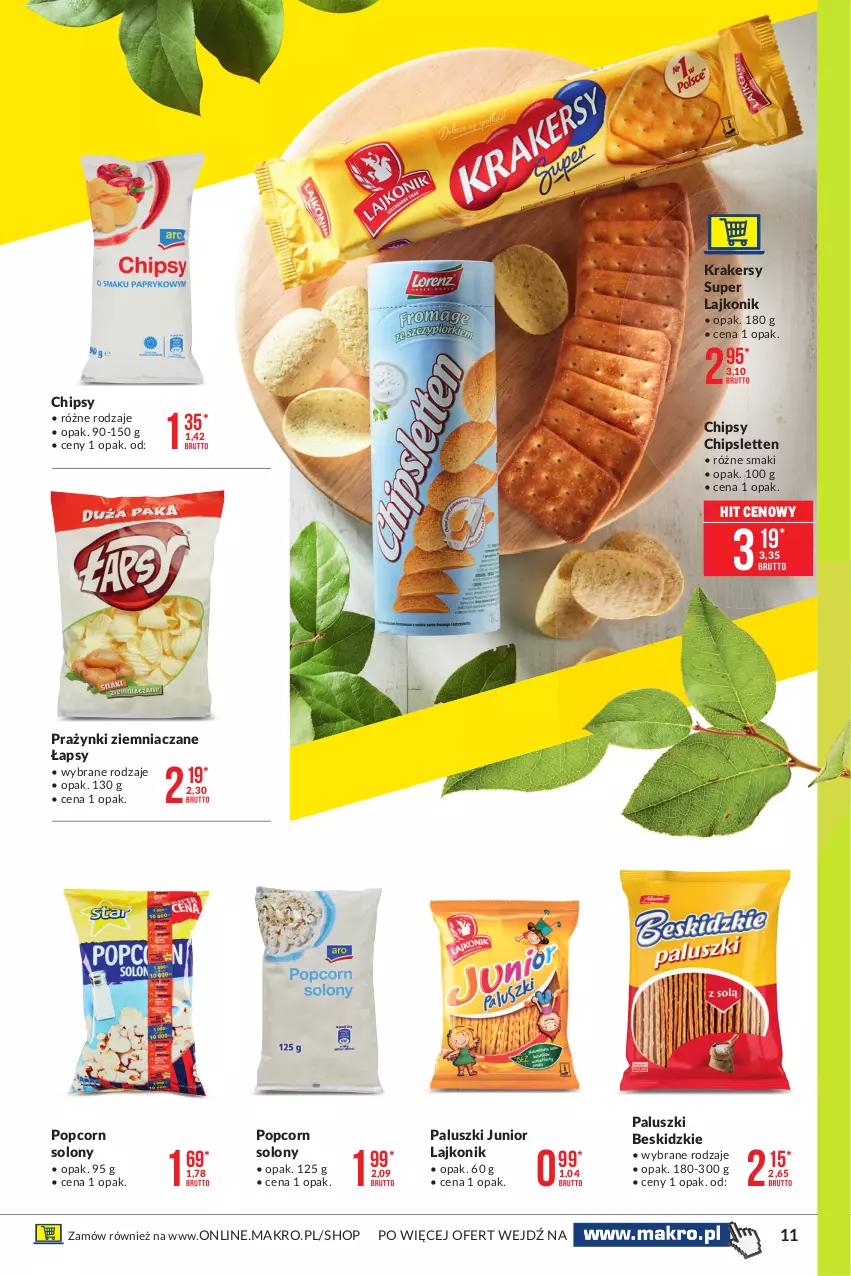 Gazetka promocyjna Makro - [Oferta specjalna] Sezon grillowy 2021 - ważna 19.04 do 03.05.2021 - strona 11 - produkty: Beskidzki, Chipsy, Krakersy, Lajkonik, Popcorn