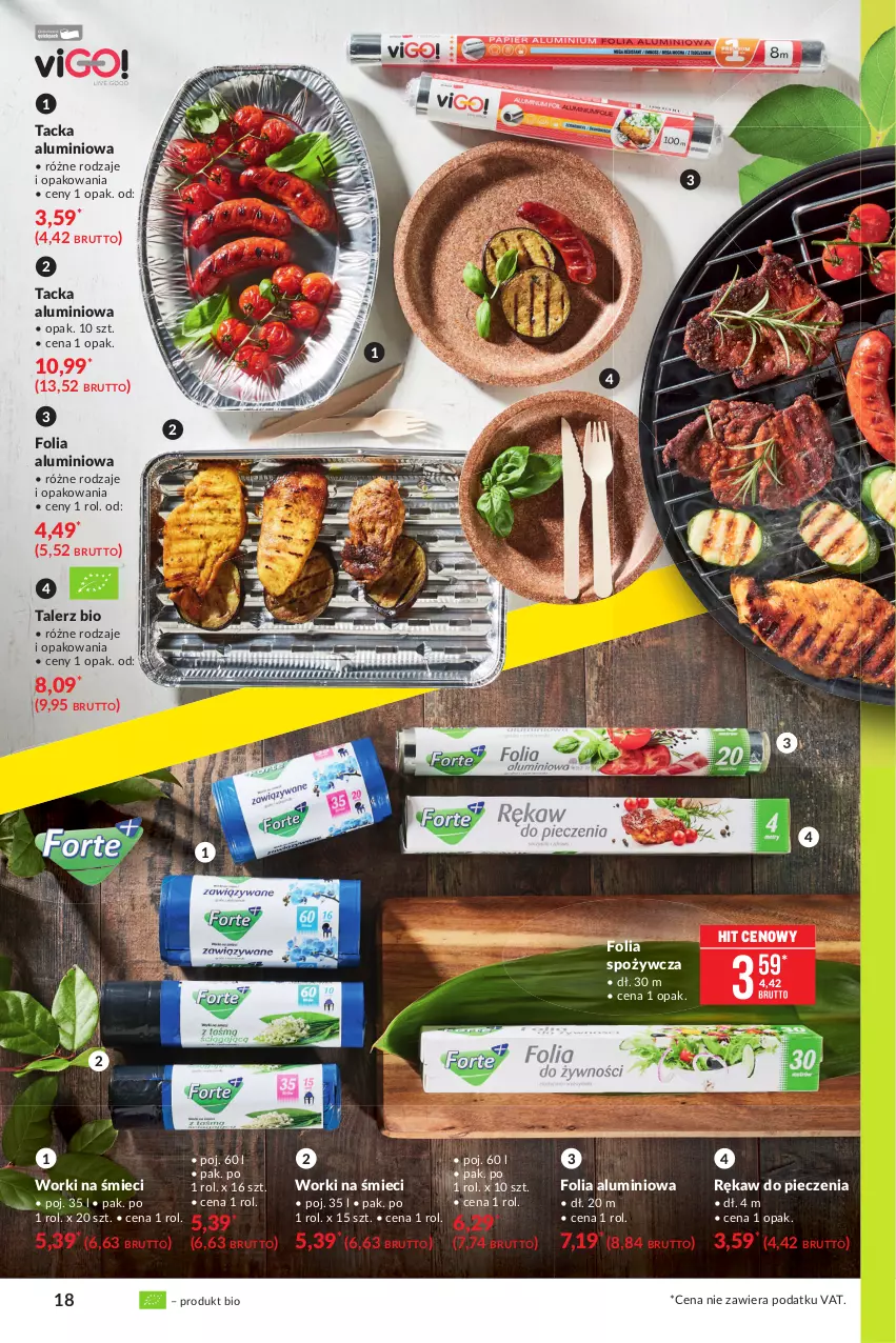 Gazetka promocyjna Makro - [Oferta specjalna] Sezon grillowy 2021 - ważna 19.04 do 03.05.2021 - strona 18 - produkty: Folia aluminiowa, Piec, Rękaw do pieczenia, Talerz, Worki na śmiec, Worki na śmieci