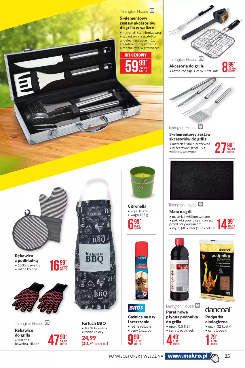 Gazetka promocyjna Makro - [Oferta specjalna] Sezon grillowy 2021 - ważna 19.04 do 03.05.2021 - strona 25 - produkty: Fa, Gaśnica, Grill, Podkład, Rękawice, Szczotka, Szczypce, Szpatułka, Waga, Wełna, Widelec