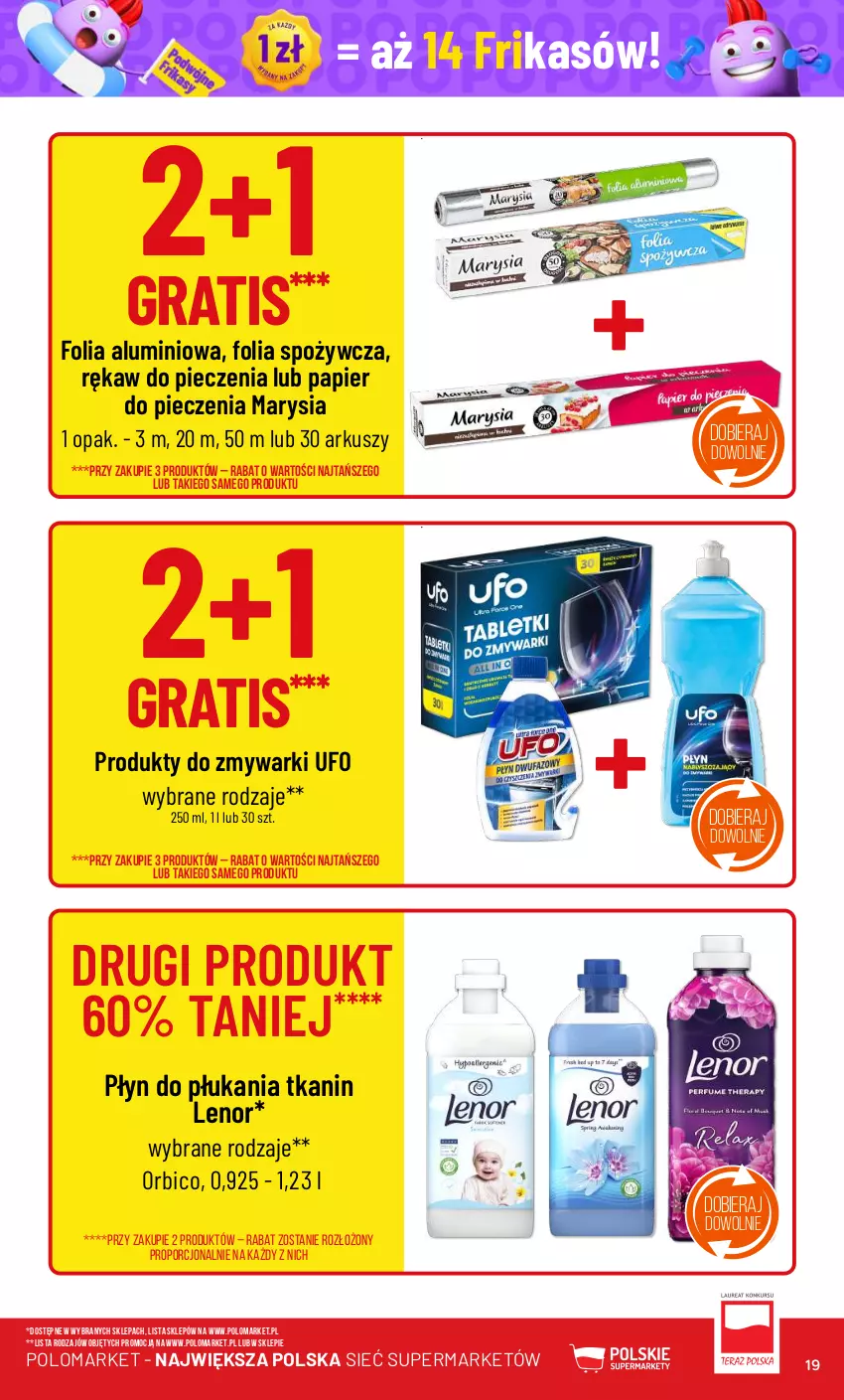 Gazetka promocyjna PoloMarket - Gazetka pomocyjna - ważna 26.06 do 02.07.2024 - strona 19 - produkty: BIC, Folia aluminiowa, Gra, Lenor, Papier, Papier do pieczenia, Piec, Płyn do płukania, Por, Rękaw do pieczenia, Zmywarki