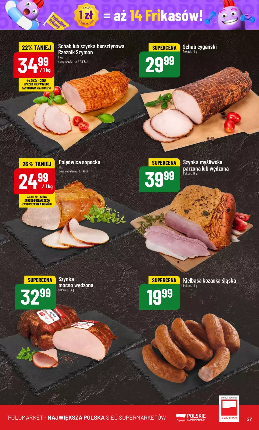 Gazetka promocyjna PoloMarket - Gazetka pomocyjna - ważna 26.06 do 02.07.2024 - strona 27 - produkty: Bursztyn, Kiełbasa, Olewnik, Pekpol, Polędwica, Szynka