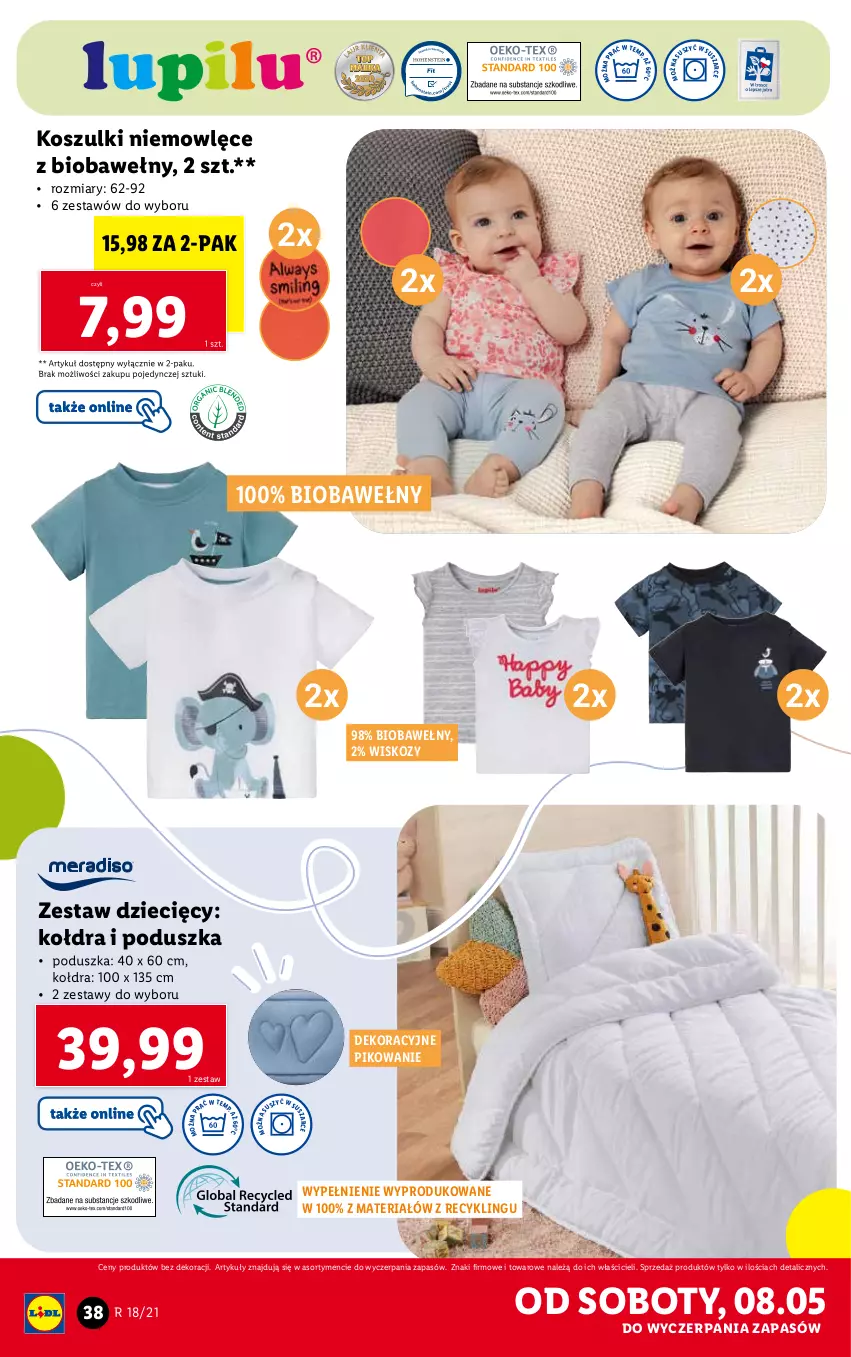 Gazetka promocyjna Lidl - GAZETKA - ważna 04.05 do 08.05.2021 - strona 38 - produkty: Control, Dzieci, Kołdra, Kosz, Poduszka