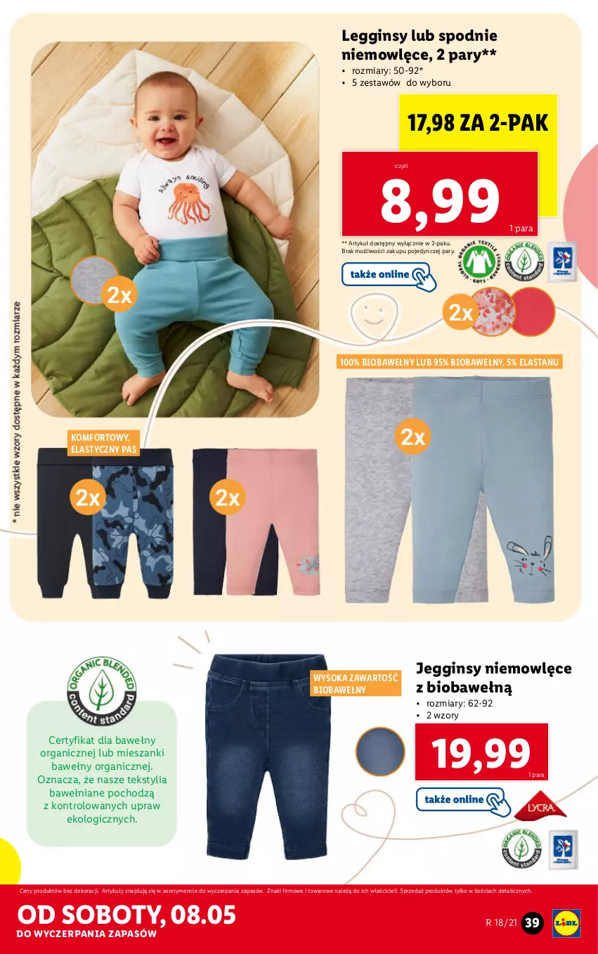 Gazetka promocyjna Lidl - GAZETKA - ważna 04.05 do 08.05.2021 - strona 39 - produkty: Gin, Legginsy, Sok, Spodnie