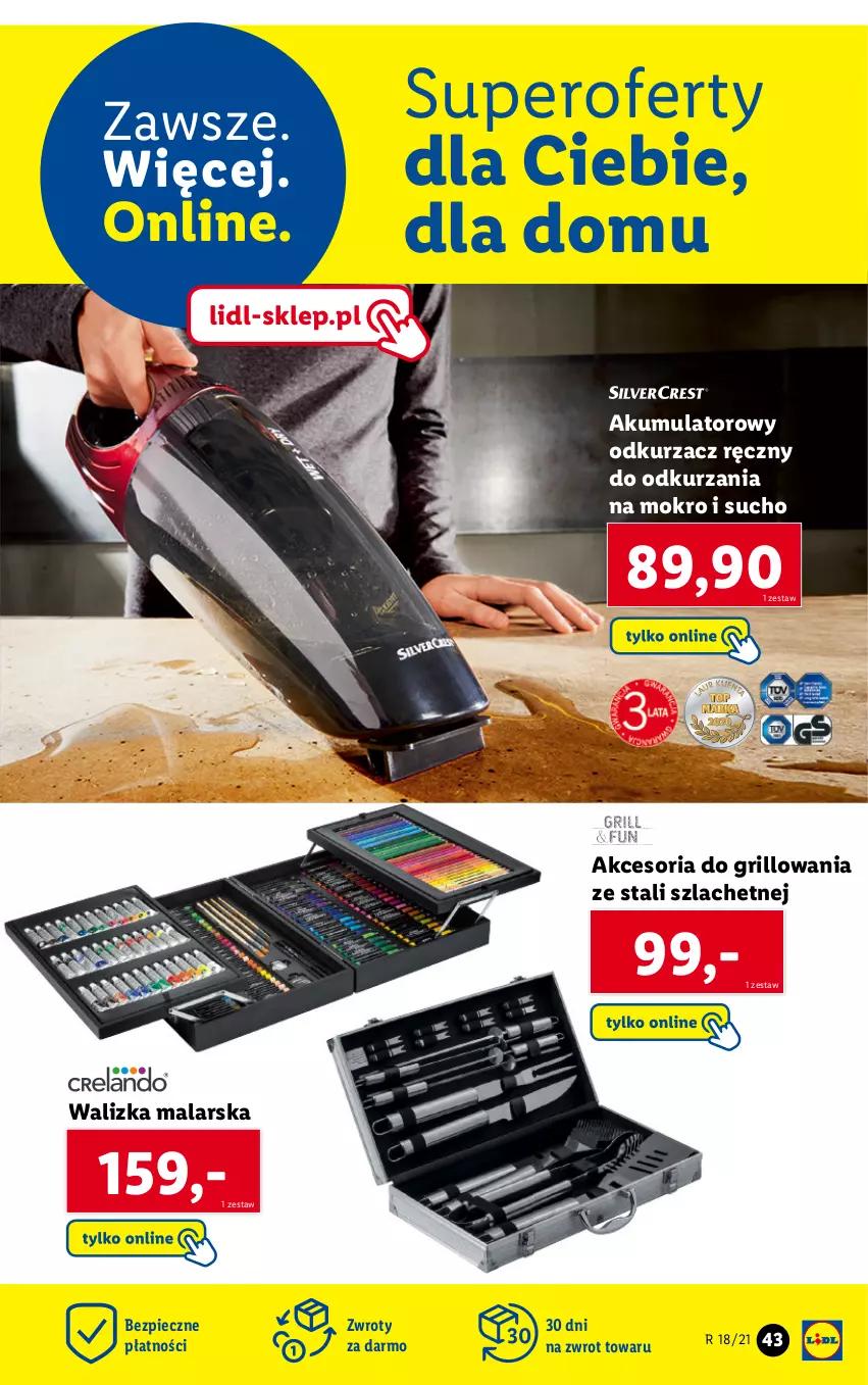 Gazetka promocyjna Lidl - GAZETKA - ważna 04.05 do 08.05.2021 - strona 43 - produkty: Akumulator, Grill, Odkurzacz, Piec, Walizka