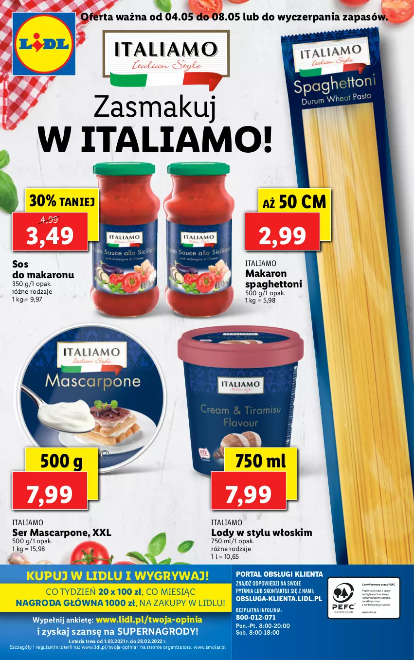 Gazetka promocyjna Lidl - GAZETKA - ważna 04.05 do 08.05.2021 - strona 45 - produkty: Gry, Lody, Makaron, Mascarpone, Mola, Ser, Sos, Sos do makaronu