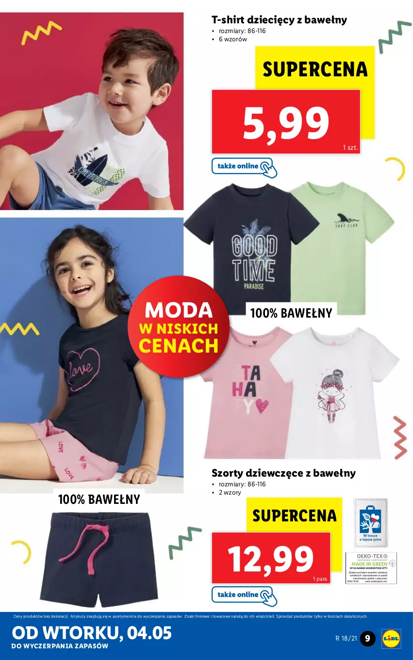 Gazetka promocyjna Lidl - GAZETKA - ważna 04.05 do 08.05.2021 - strona 9 - produkty: Dzieci, Moda, Szorty, T-shirt