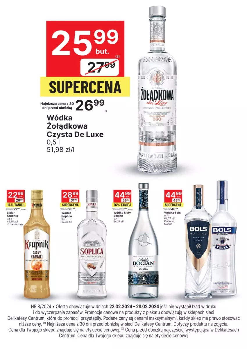 Gazetka promocyjna Delikatesy Centrum - Folder alkoholowy DC08 - ważna 22.02 do 28.02.2024 - strona 1 - produkty: Bols, Krupnik, Likier, Rum, Ser, Soplica, Wódka