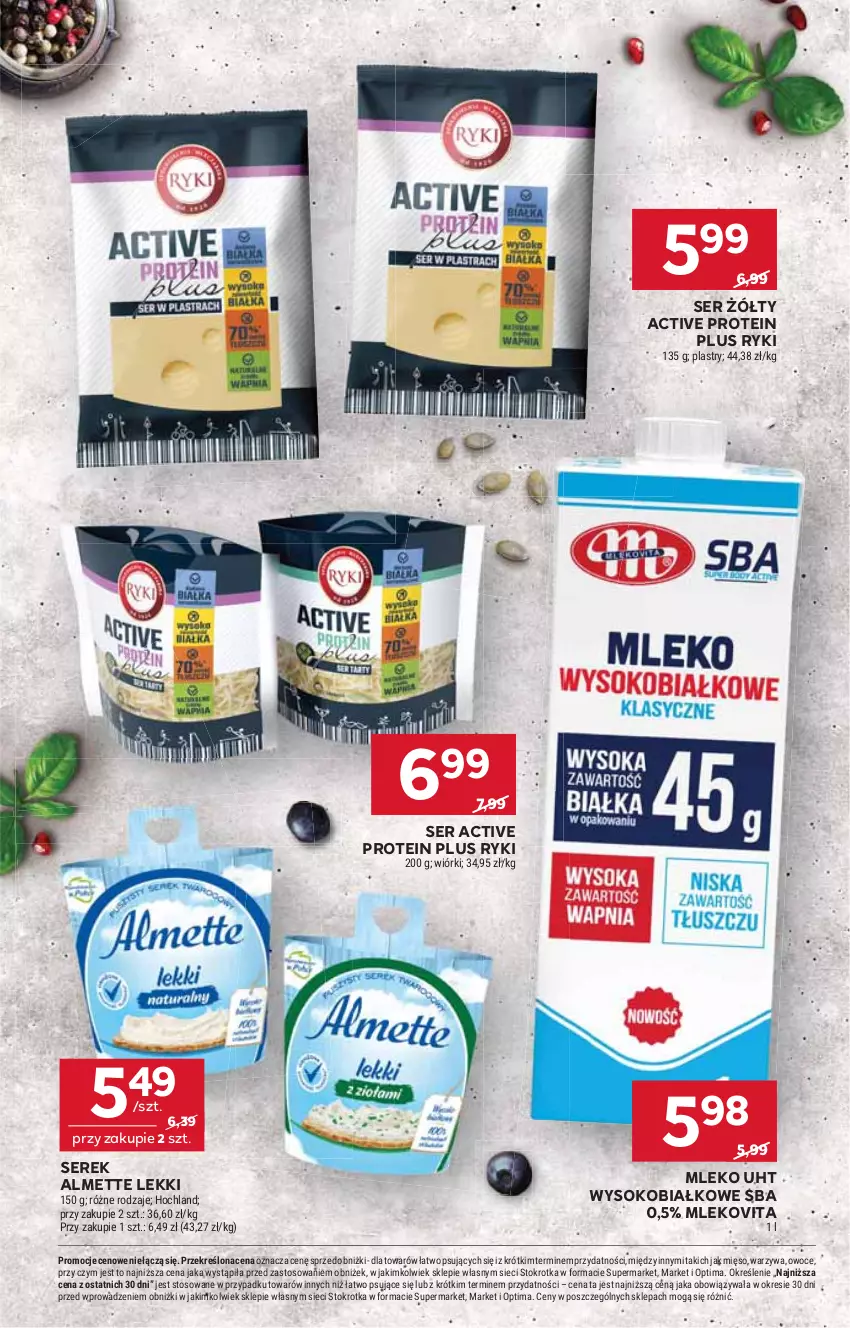 Gazetka promocyjna Stokrotka - Supermarket - ważna 22.01 do 28.01.2026 - strona 18 - produkty: Almette, Hochland, Mięso, Mleko, Mlekovita, Optima, Owoce, Ser, Serek, Sok, Warzywa