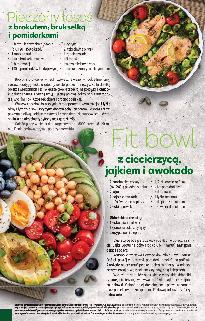 Gazetka promocyjna Stokrotka - Supermarket - ważna 22.01 do 28.01.2026 - strona 20 - produkty: Cytryny, Czosnek, Dres, Mięso, Ogórek, Olej, Optima, Orka, Owoce, Piec, Piekarnik, Pieprz, Plasterki, Pomidorki, Por, Sezam, Sok, Sól, Sos, Szpinak, Warzywa, Warzywa i owoce