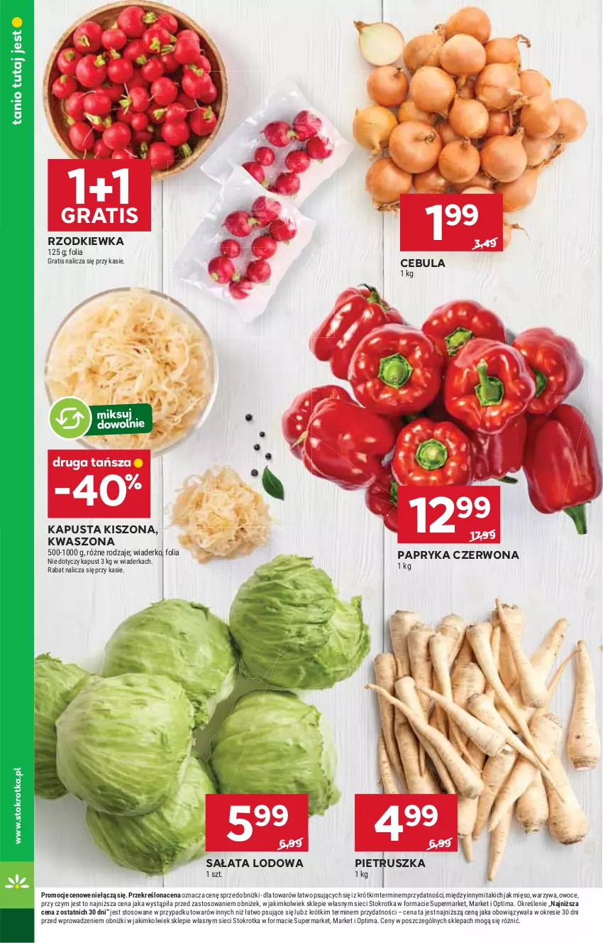 Gazetka promocyjna Stokrotka - Supermarket - ważna 22.01 do 28.01.2026 - strona 6 - produkty: Cebula, Gra, Mięso, Optima, Owoce, Papryka, Papryka czerwona, Pietruszka, Rzodkiewka, Sałat, Sałata lodowa, Warzywa
