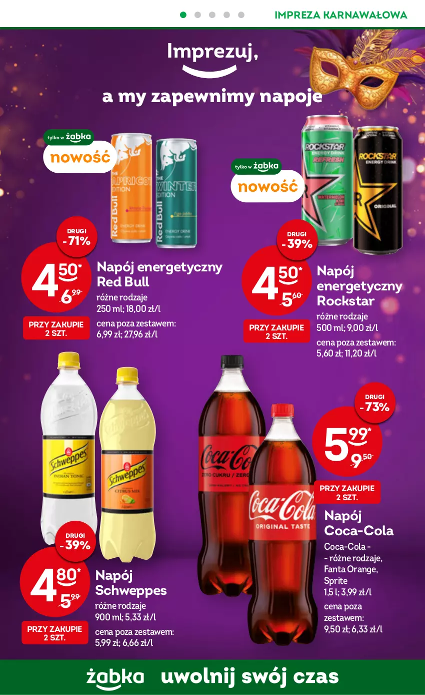 Gazetka promocyjna Żabka - ważna 01.02 do 07.02.2023 - strona 10 - produkty: Coca-Cola, Fa, Fanta, Napój, Napój energetyczny, Napoje, Red Bull, Schweppes, Sprite