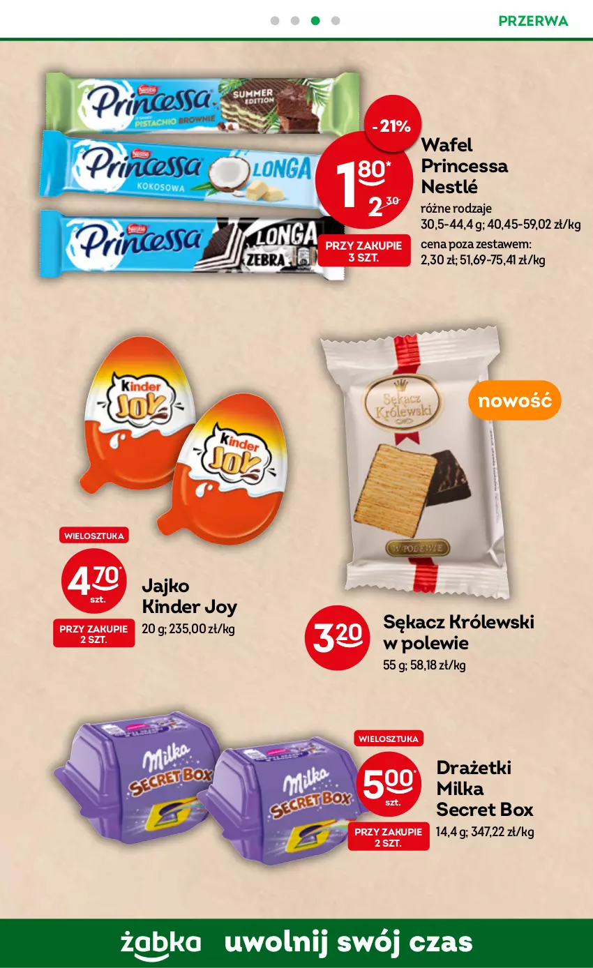 Gazetka promocyjna Żabka - ważna 01.02 do 07.02.2023 - strona 30 - produkty: Kinder, Królewski, Milka, Nestlé, Princessa, Sękacz