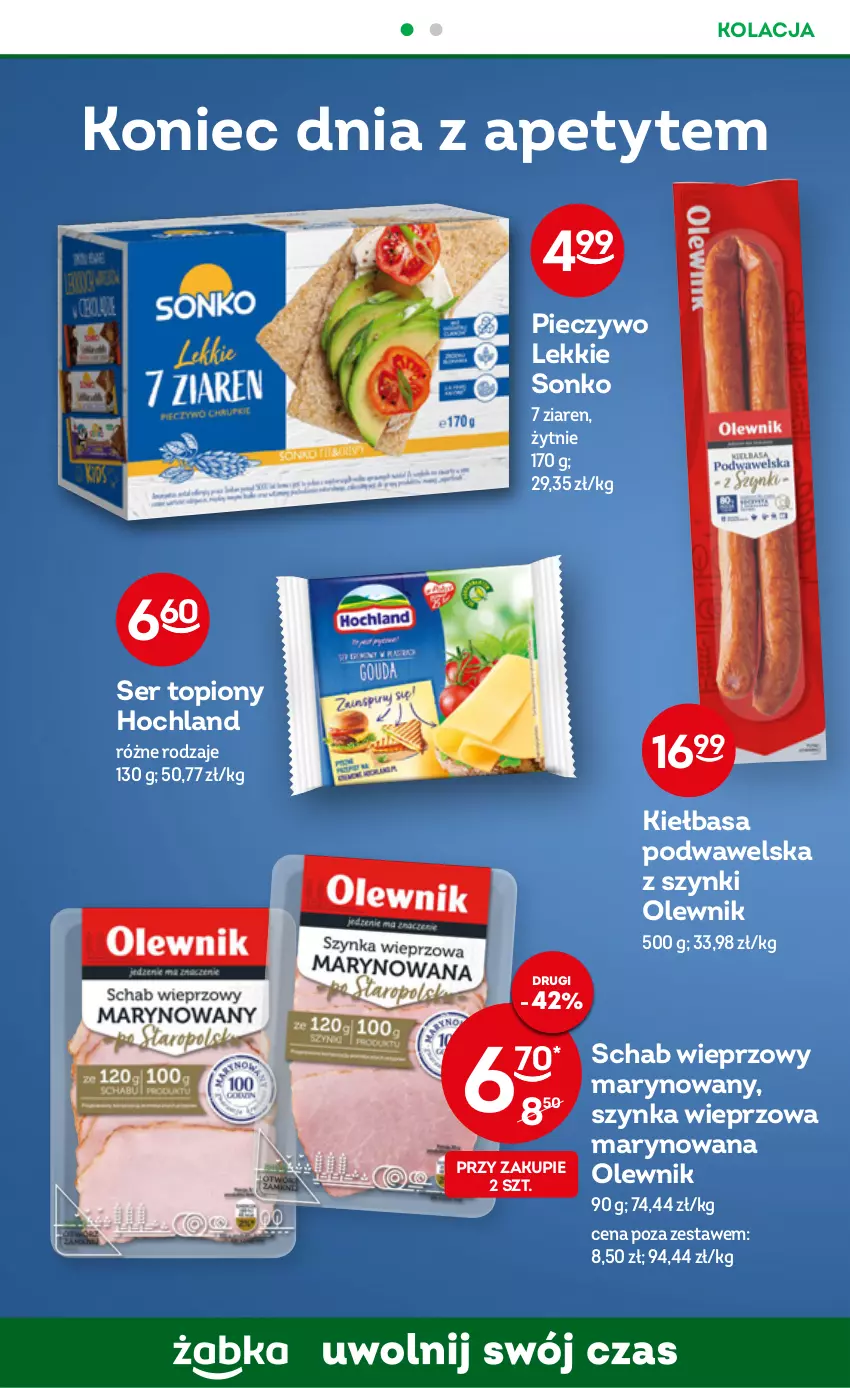 Gazetka promocyjna Żabka - ważna 01.02 do 07.02.2023 - strona 40 - produkty: Hochland, Kiełbasa, Kiełbasa podwawelska, Olewnik, Piec, Pieczywo, Schab wieprzowy, Ser, Ser topiony, Sonko, Szynka, Szynka wieprzowa, Top, Wawel