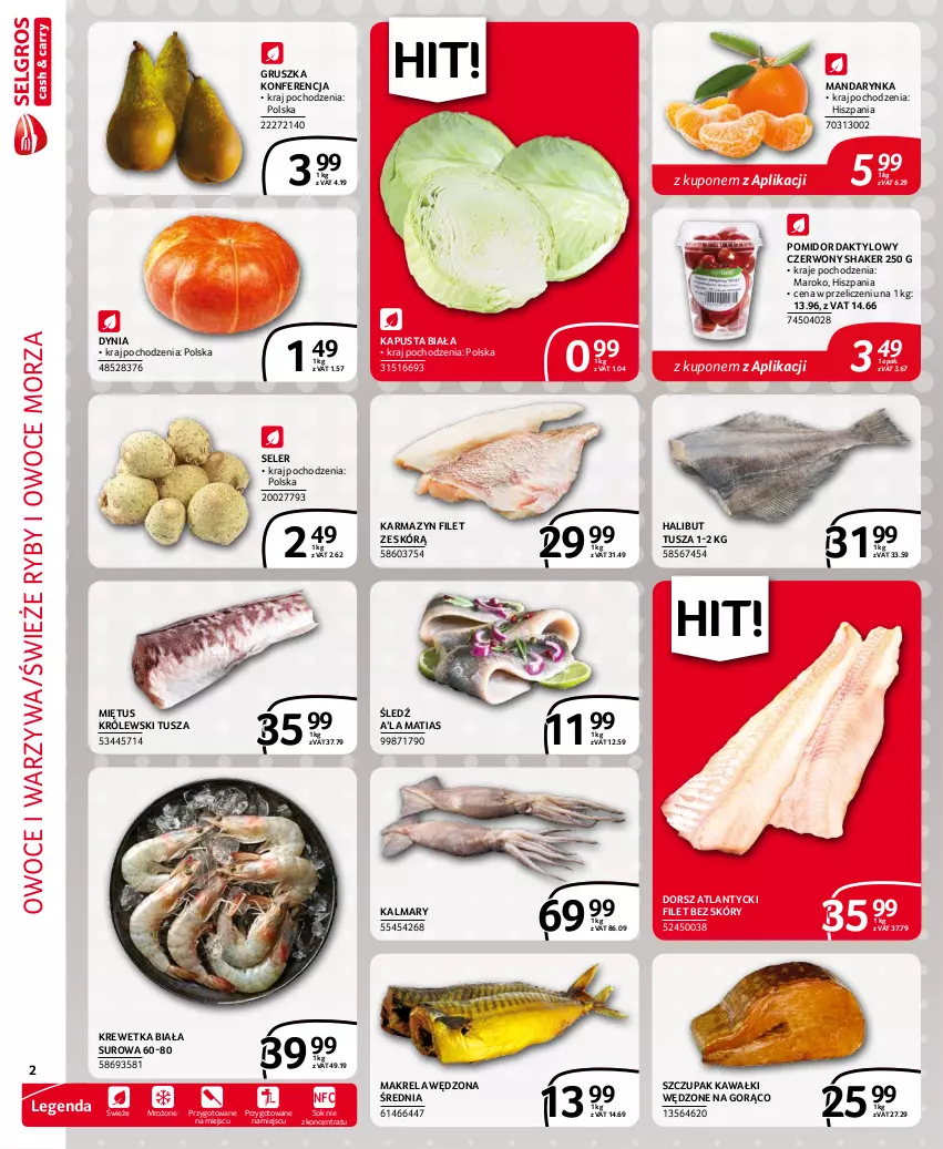 Gazetka promocyjna Selgros - Extra Oferta - ważna 01.10 do 31.10.2021 - strona 2 - produkty: Dorsz, Halibut, Kalmar, Kalmary, Kawa, Królewski, Miętus, Owoce, Owoce morza, Ryby i owoce morza, Sok, Tusz, Warzywa, Zupa