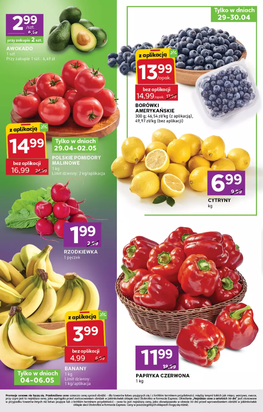 Gazetka promocyjna Stokrotka - Stokrotka Express - ważna 29.04 do 06.05.2026 - strona 2 - produkty: Cytryny, Mięso, Owoce, Papryka, Papryka czerwona, Pomidory, Warzywa