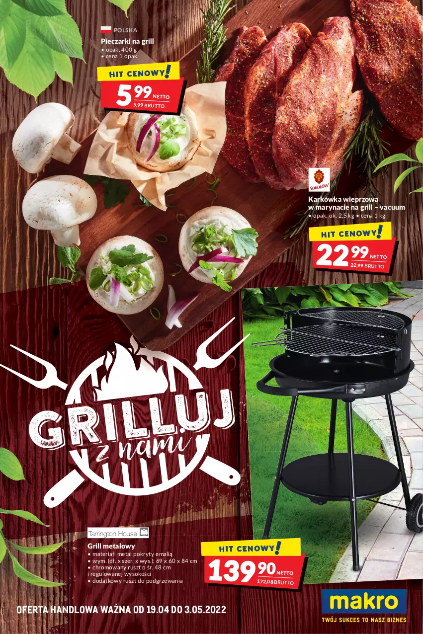 Gazetka promocyjna Makro - [Oferta specjalna] Grilluj z nami - ważna 19.04 do 02.05.2022 - strona 1 - produkty: Grill, Karkówka wieprzowa, Piec, Sok