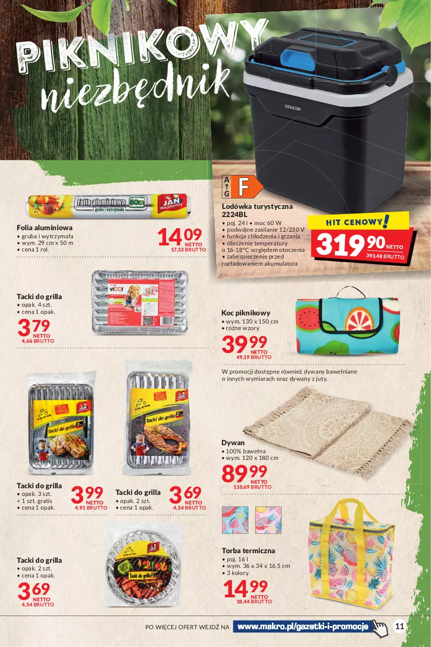 Gazetka promocyjna Makro - [Oferta specjalna] Grilluj z nami - ważna 19.04 do 02.05.2022 - strona 11 - produkty: Akumulator, Dywan, Folia aluminiowa, Gra, Grill, Koc, Lodówka, Piec, Silan, Torba, Wełna