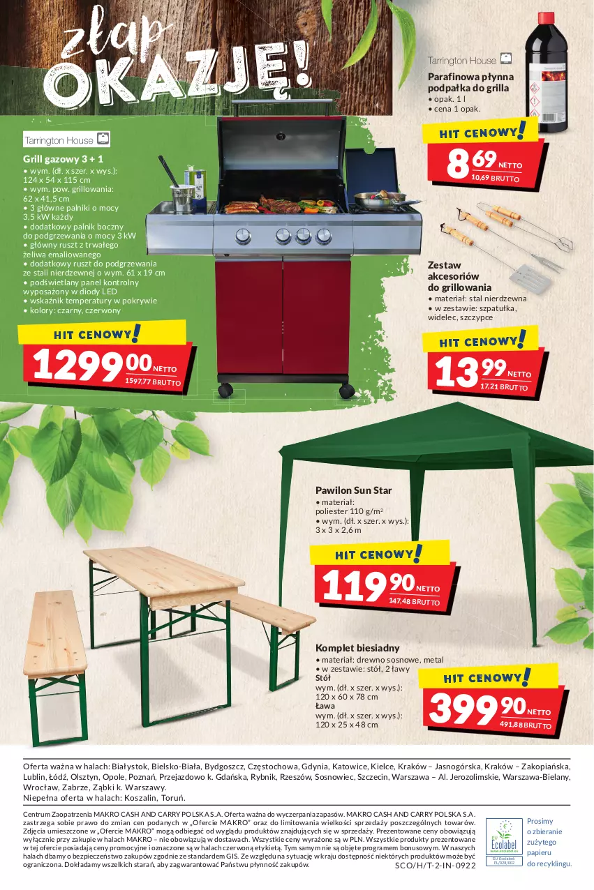 Gazetka promocyjna Makro - [Oferta specjalna] Grilluj z nami - ważna 19.04 do 02.05.2022 - strona 18 - produkty: Gra, Grill, Grill gazowy, Kosz, Papier, Piec, Rum, Sos, Stół, Szal, Szczypce, Szpatułka, Widelec