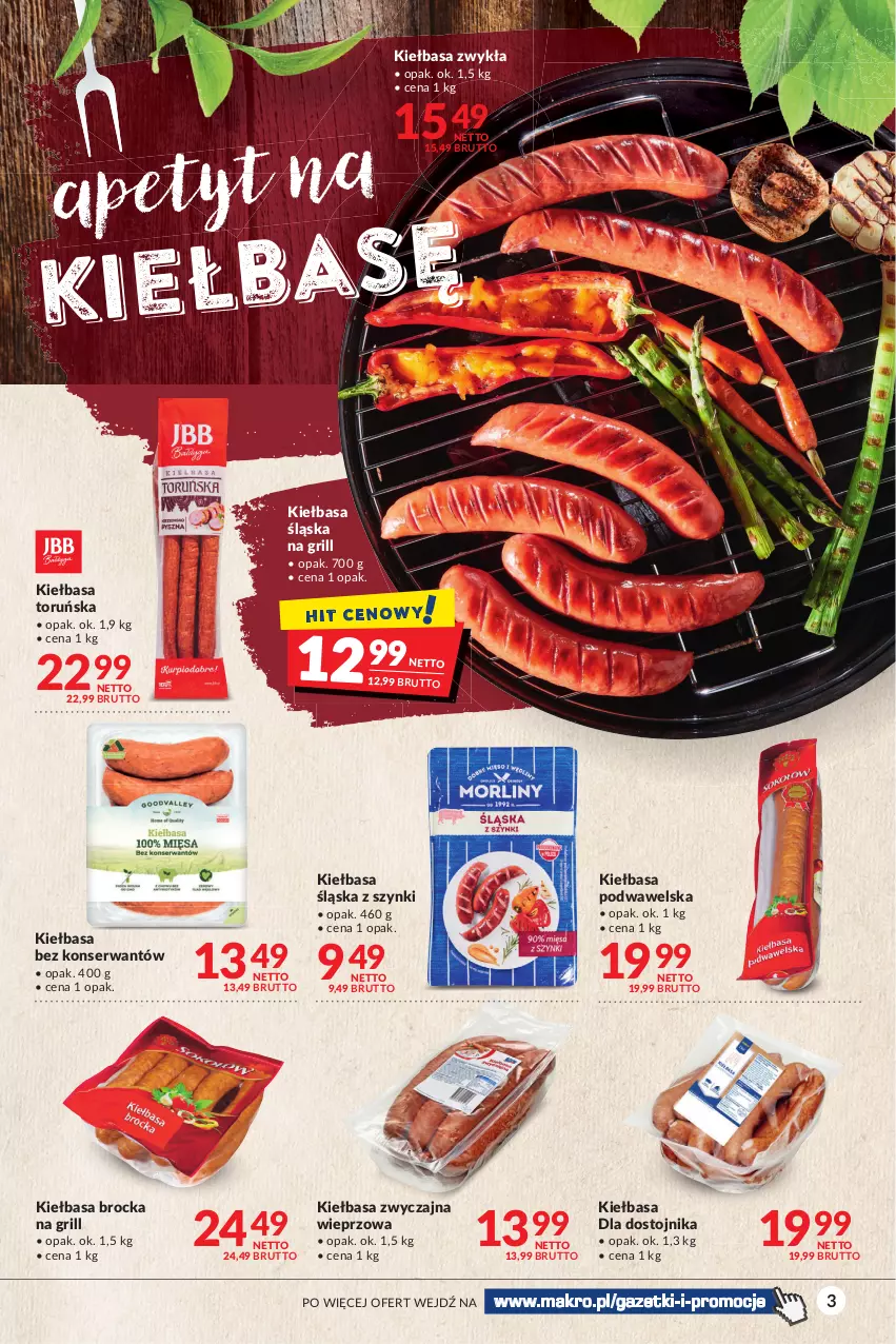 Gazetka promocyjna Makro - [Oferta specjalna] Grilluj z nami - ważna 19.04 do 02.05.2022 - strona 3 - produkty: Grill, Kiełbasa, Kiełbasa podwawelska, Kiełbasa śląska, Ser, Wawel