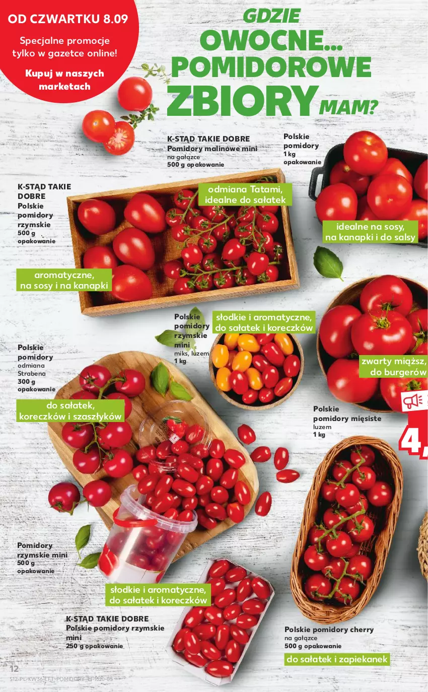 Gazetka promocyjna Kaufland - OFERTA TYGODNIA - ważna 08.09 do 14.09.2022 - strona 12 - produkty: Burger, Pomidory, Sałat, Sos