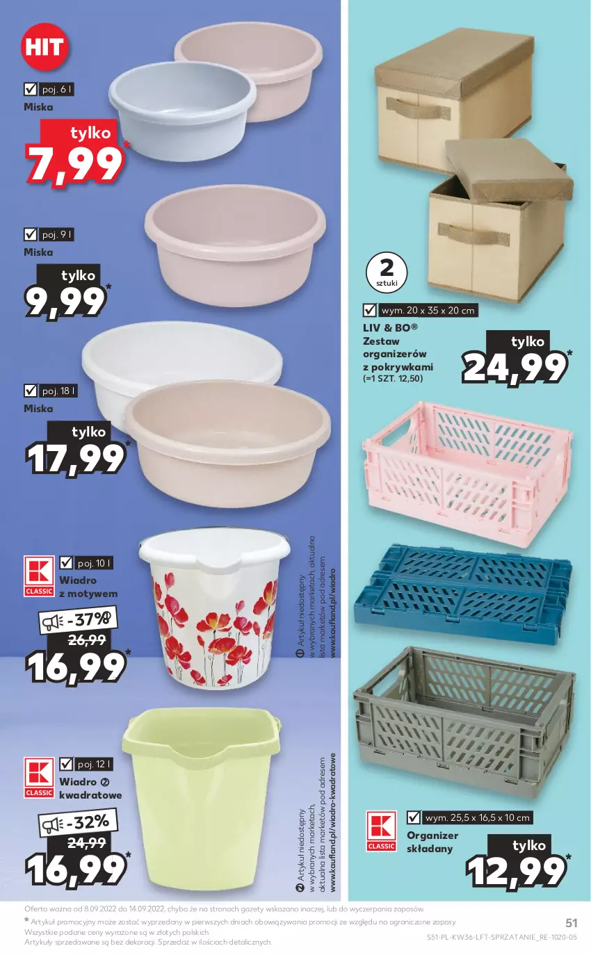 Gazetka promocyjna Kaufland - OFERTA TYGODNIA - ważna 08.09 do 14.09.2022 - strona 51 - produkty: Dres, Gra, Miska, Organizer, Wiadro