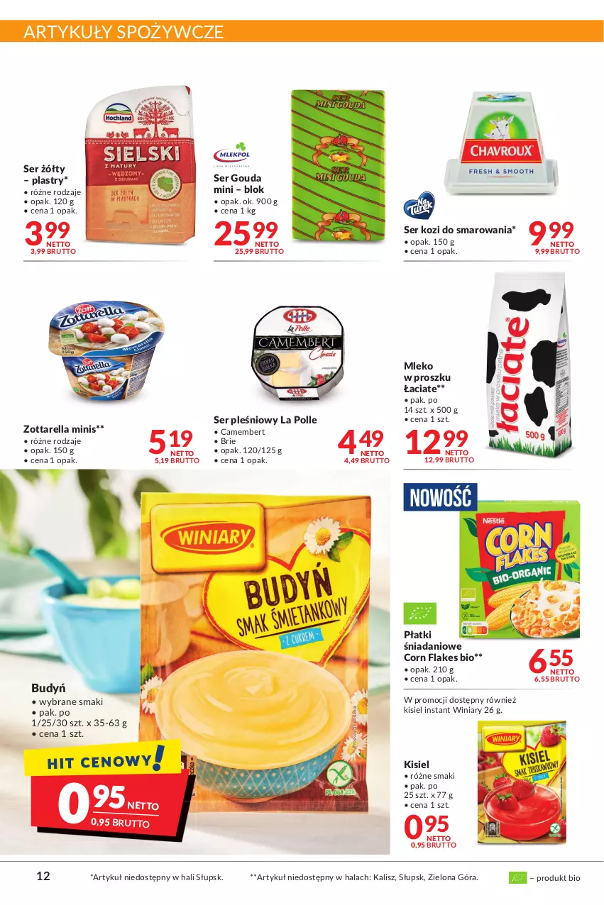 Gazetka promocyjna Makro - [Oferta promocyjna] Artykuły spożywcze i przemysłowe - ważna 12.07 do 25.07.2022 - strona 12 - produkty: Artykuły spożywcze, Brie, Budyń, Camembert, Corn flakes, Danio, Gouda, Kisiel, Mleko, Mleko w proszku, Ser, Ser kozi, Ser pleśniowy, Winiary, Zott, Zottarella