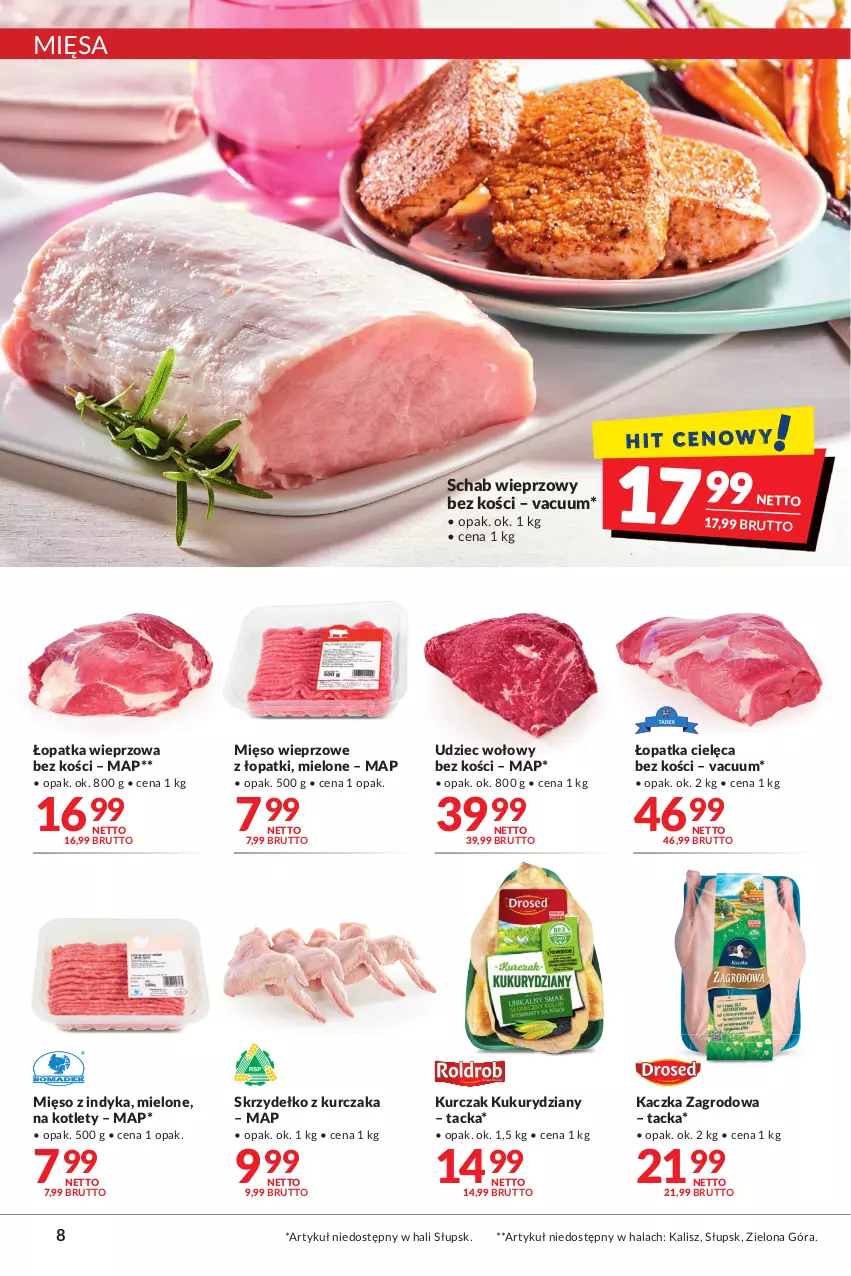 Gazetka promocyjna Makro - [Oferta promocyjna] Artykuły spożywcze i przemysłowe - ważna 12.07 do 25.07.2022 - strona 8 - produkty: Kaczka, Kotlet, Kurczak, Mięso, Mięso wieprzowe, Mięso z indyka, Schab wieprzowy, Udziec wołowy