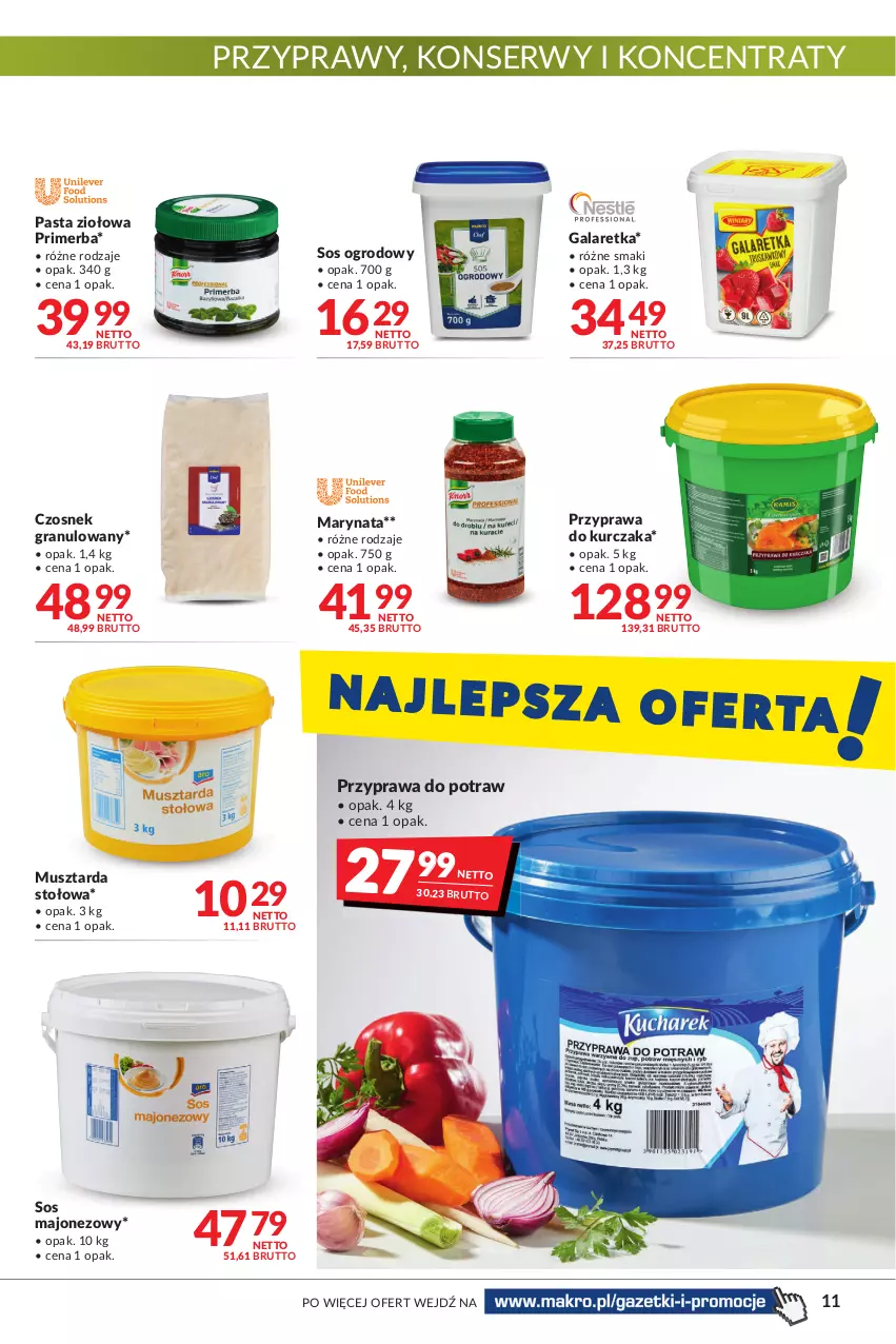 Gazetka promocyjna Makro - [Oferta promocyjna] Artykuły spożywcze i przemysłowe - ważna 04.05 do 16.05.2022 - strona 11 - produkty: Czosnek, Czosnek granulowany, Gala, Galaretka, Gra, Kurczak, Majonez, Mus, Musztarda, Przyprawa do potraw, Przyprawy, Ser, Sos