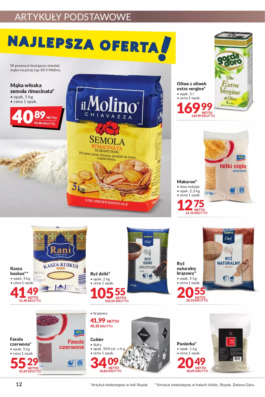 Gazetka promocyjna Makro - [Oferta promocyjna] Artykuły spożywcze i przemysłowe - ważna 04.05 do 16.05.2022 - strona 12 - produkty: Cukier, Fa, Fasola, Gin, Kasza, Kuskus, Mąka, Makaron, Mola, Oliwa z oliwek, Ryż, Ryż naturalny