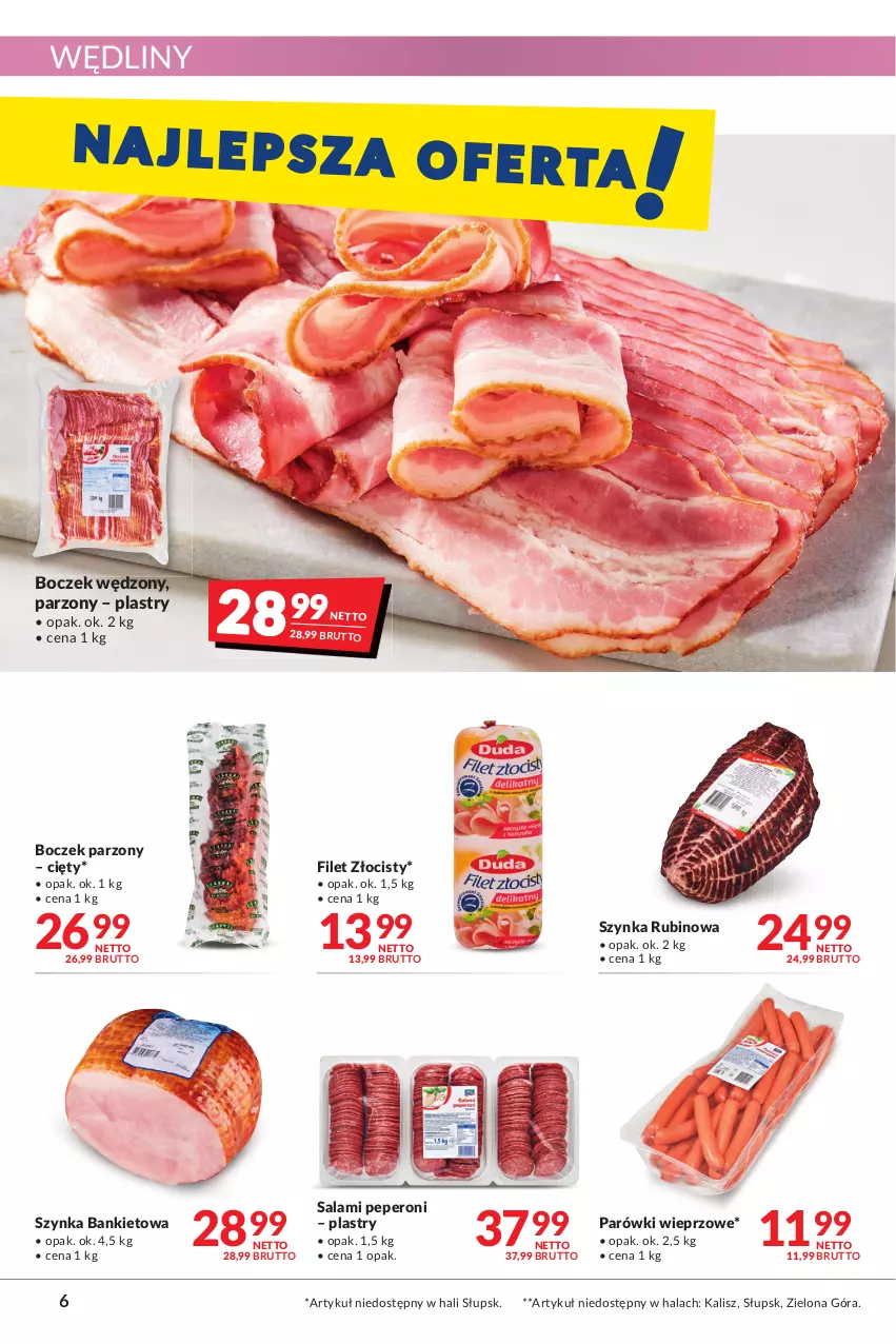 Gazetka promocyjna Makro - [Oferta promocyjna] Artykuły spożywcze i przemysłowe - ważna 04.05 do 16.05.2022 - strona 6 - produkty: Boczek, Filet Złocisty, Parówki, Rubin, Salami, Szynka