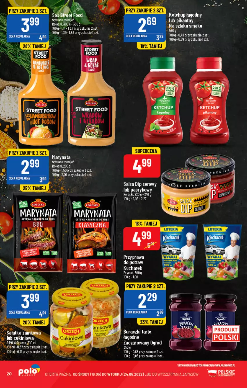 Gazetka promocyjna PoloMarket - Gazetka pomocyjna - ważna 18.05 do 24.05.2022 - strona 20 - produkty: Ketchup, Kucharek, Ogród, Sałat, Sałatka, Salsa, Ser