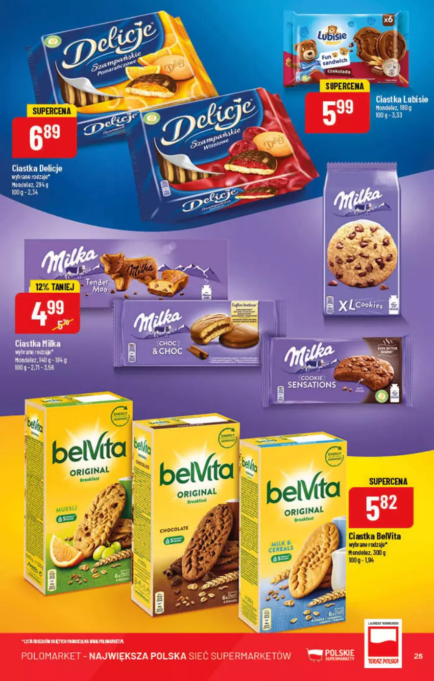 Gazetka promocyjna PoloMarket - Gazetka pomocyjna - ważna 18.05 do 24.05.2022 - strona 25 - produkty: BelVita, Ciastka, Delicje, Gin, Lubisie, Milka, Sati