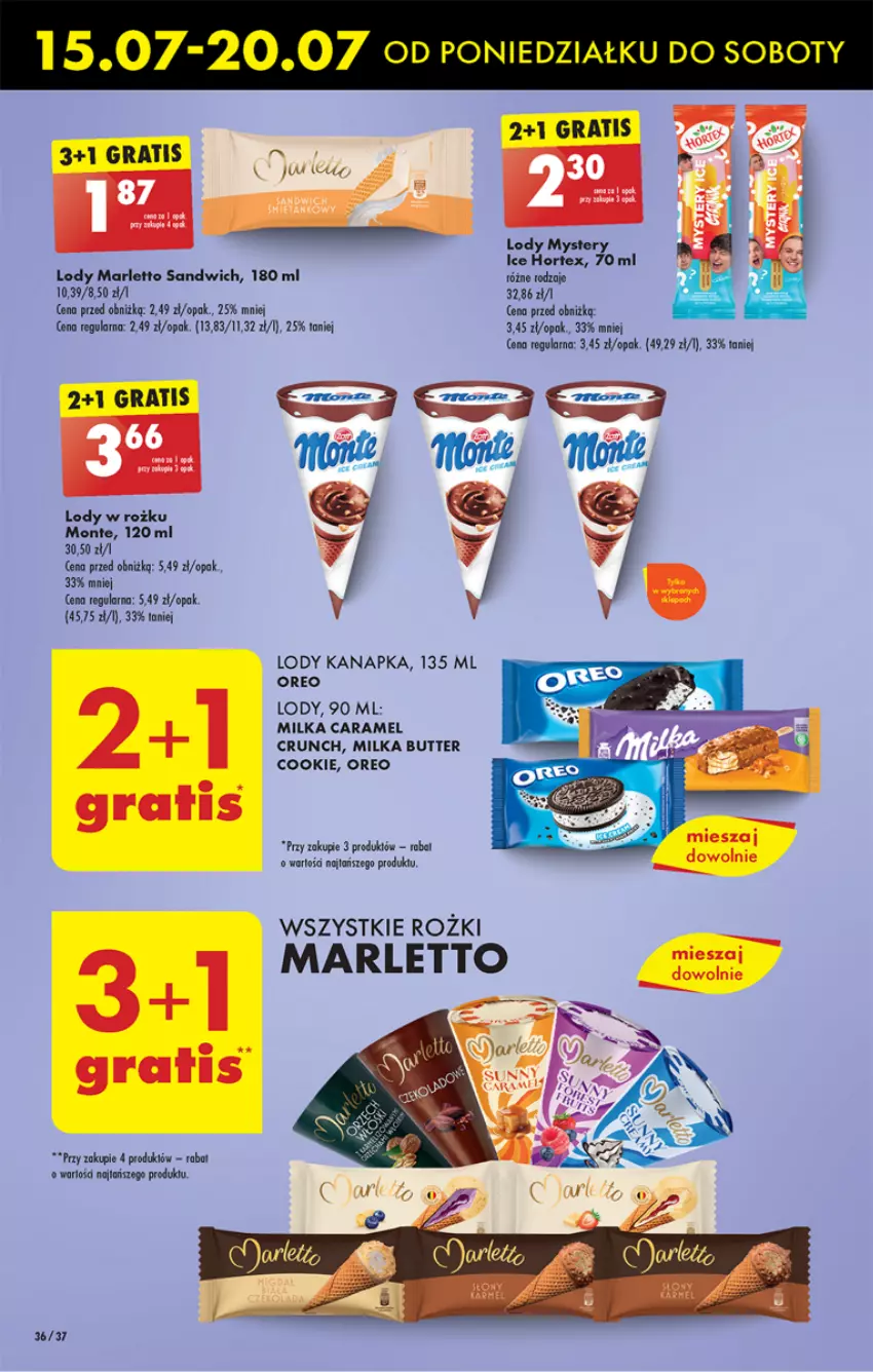 Gazetka promocyjna Biedronka - Od poniedzialku - ważna 15.07 do 20.07.2024 - strona 40 - produkty: Gra, Hortex, Lody, Milka, Oreo