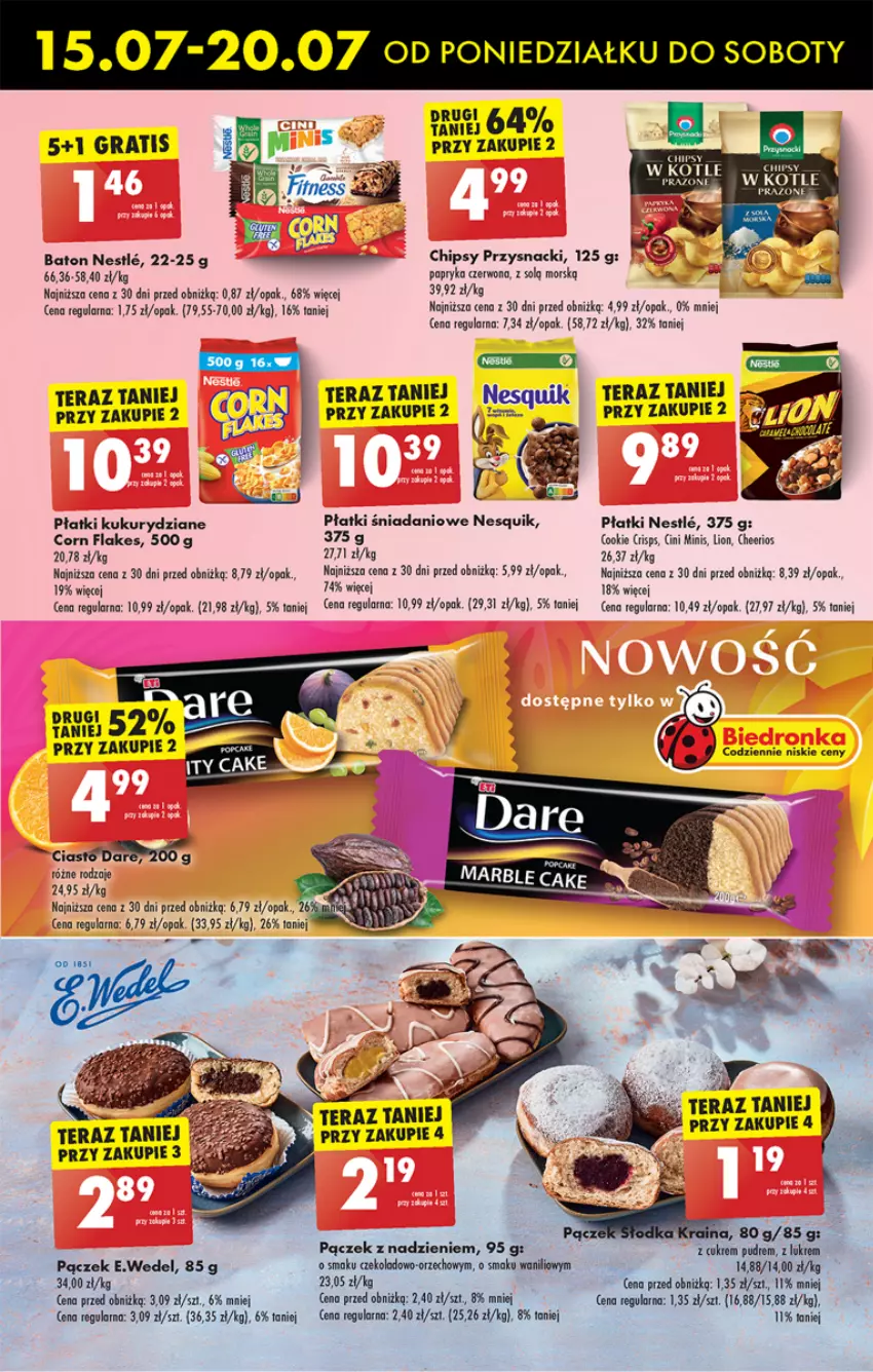 Gazetka promocyjna Biedronka - Od poniedzialku - ważna 15.07 do 20.07.2024 - strona 41 - produkty: Baton, Cheerios, Chipsy, Corn flakes, Danio, Gra, Lion, Nesquik, Pączek, Papryka, Papryka czerwona, Przysnacki, Tera