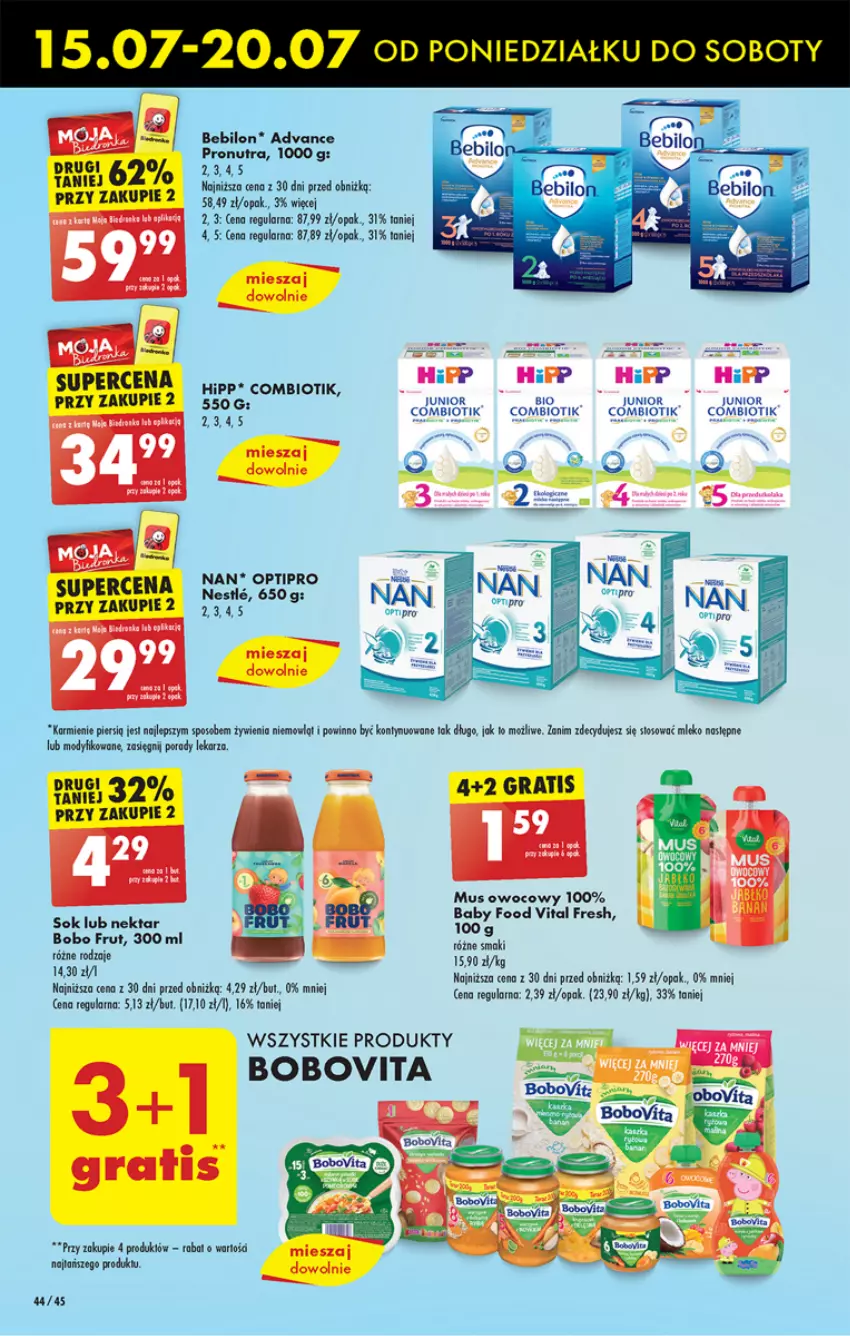 Gazetka promocyjna Biedronka - Od poniedzialku - ważna 15.07 do 20.07.2024 - strona 48 - produkty: BEBILON, BoboVita, Gra, HiPP, Karmi, Mus, Nektar, O nas, Por, Sok