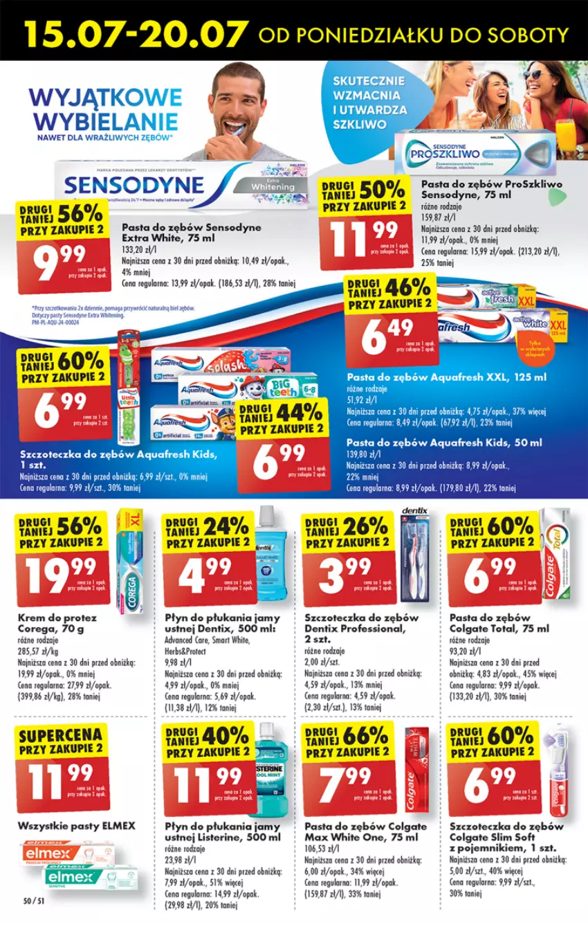 Gazetka promocyjna Biedronka - Od poniedzialku - ważna 15.07 do 20.07.2024 - strona 54 - produkty: Advanced Care, Aquafresh, Colgate, Colgate Total, Elmex, Fa, Koc, LG, Listerine, Pasta do zębów, Płyn do płukania, Płyn do płukania jamy ustnej, Pojemnik, Sensodyne, Ser, Szczoteczka, Szczoteczka do zębów, Tera