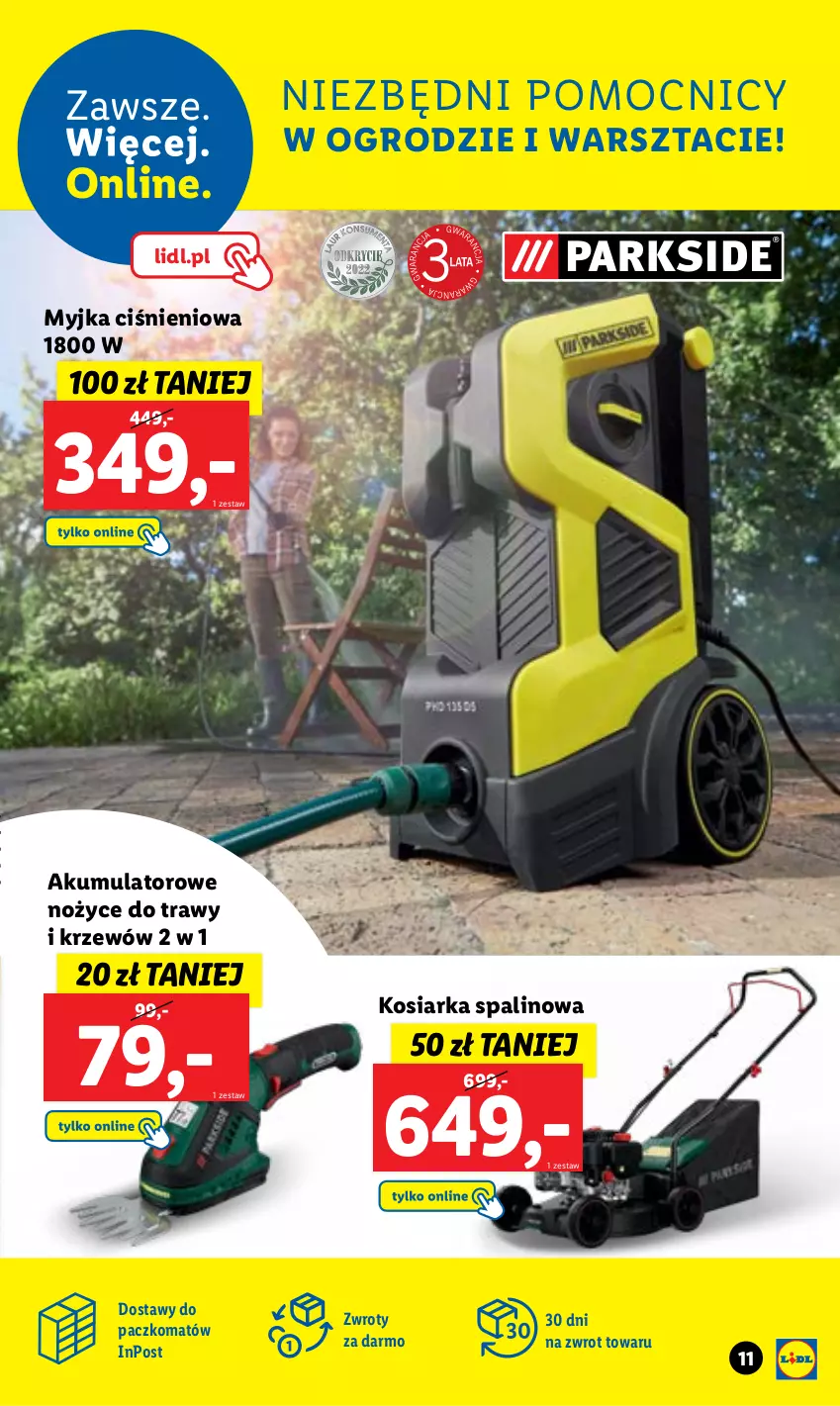 Gazetka promocyjna Lidl - GAZETKA - ważna 16.08 do 20.08.2022 - strona 13 - produkty: Akumulator, Kosiarka, Myjka ciśnieniowa, Noż, Nożyce